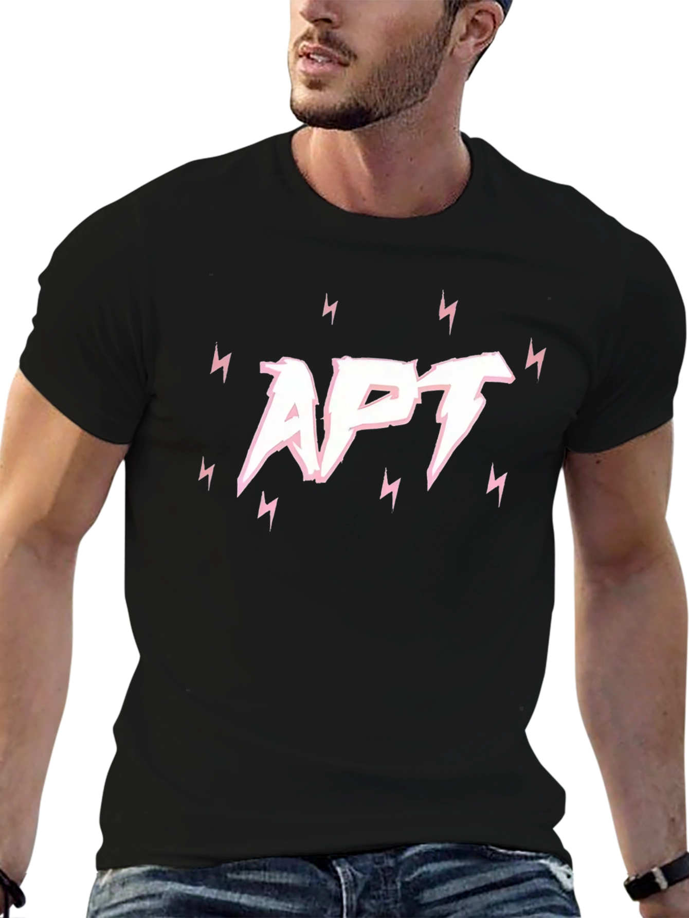 APT Lightning Bolt Graphic Tee - Black