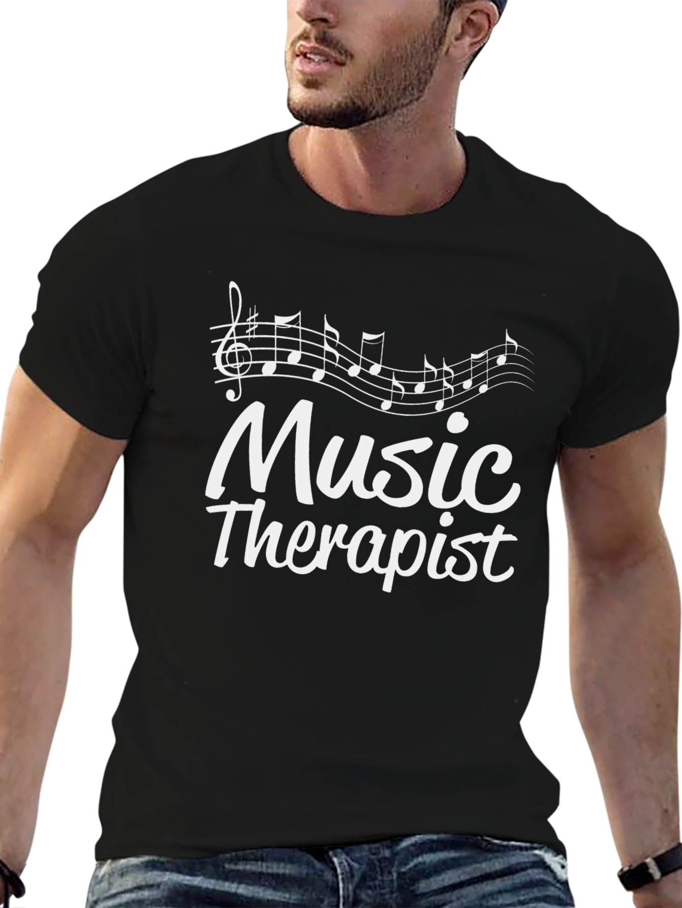 Music Therapist Graphic T-Shirt - Black