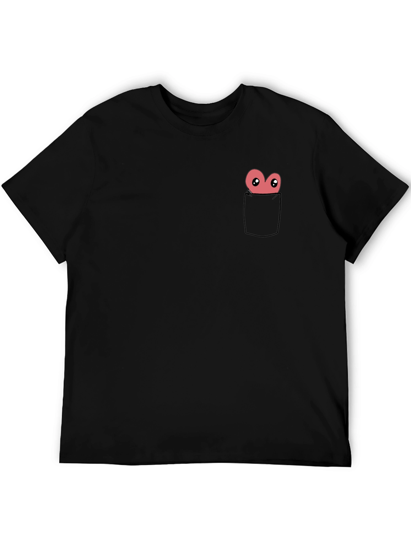 Funny Cartoon Heart Pocket T-Shirt