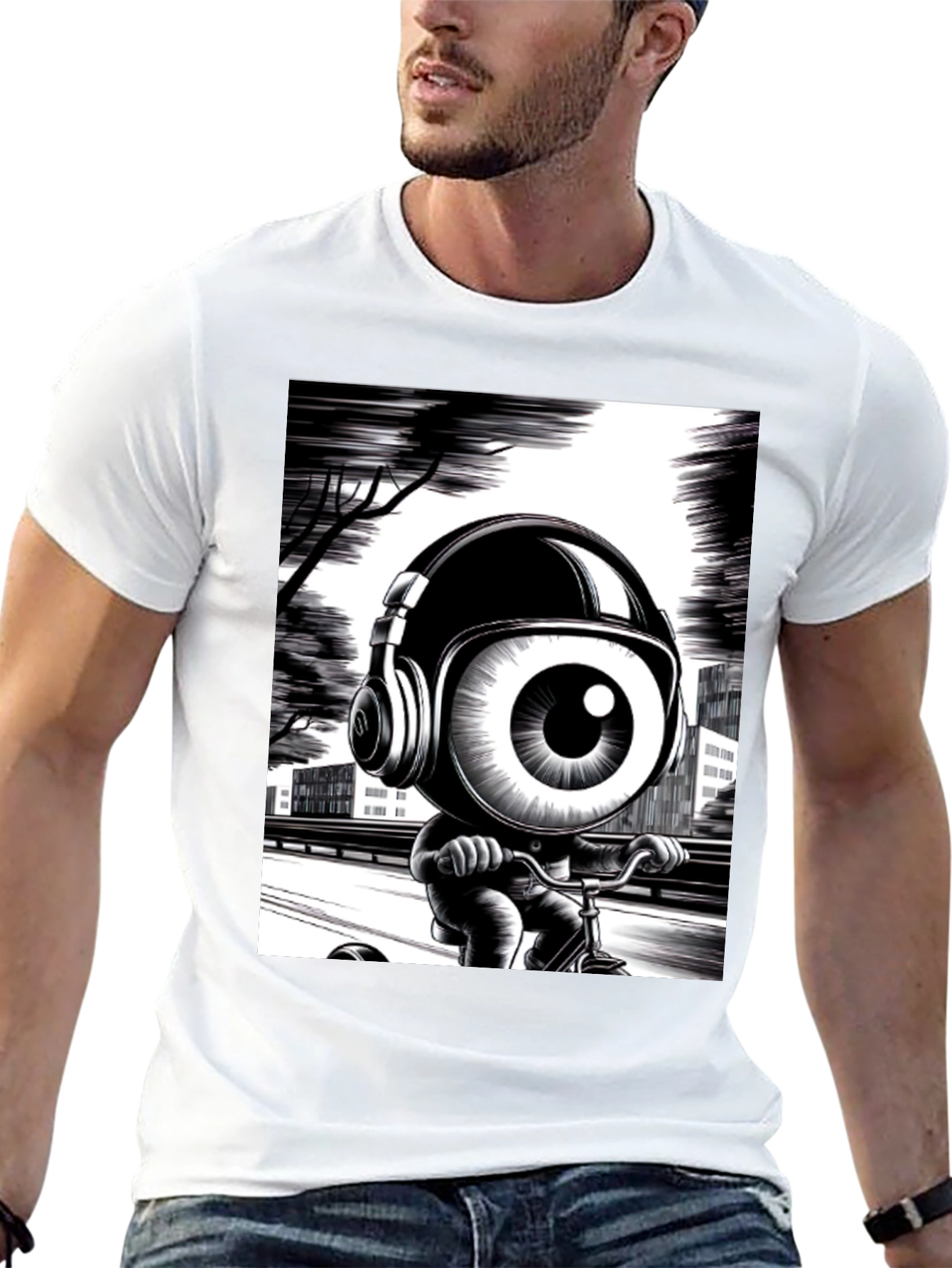 Eye See You: Graphic Print Black T-Shirt