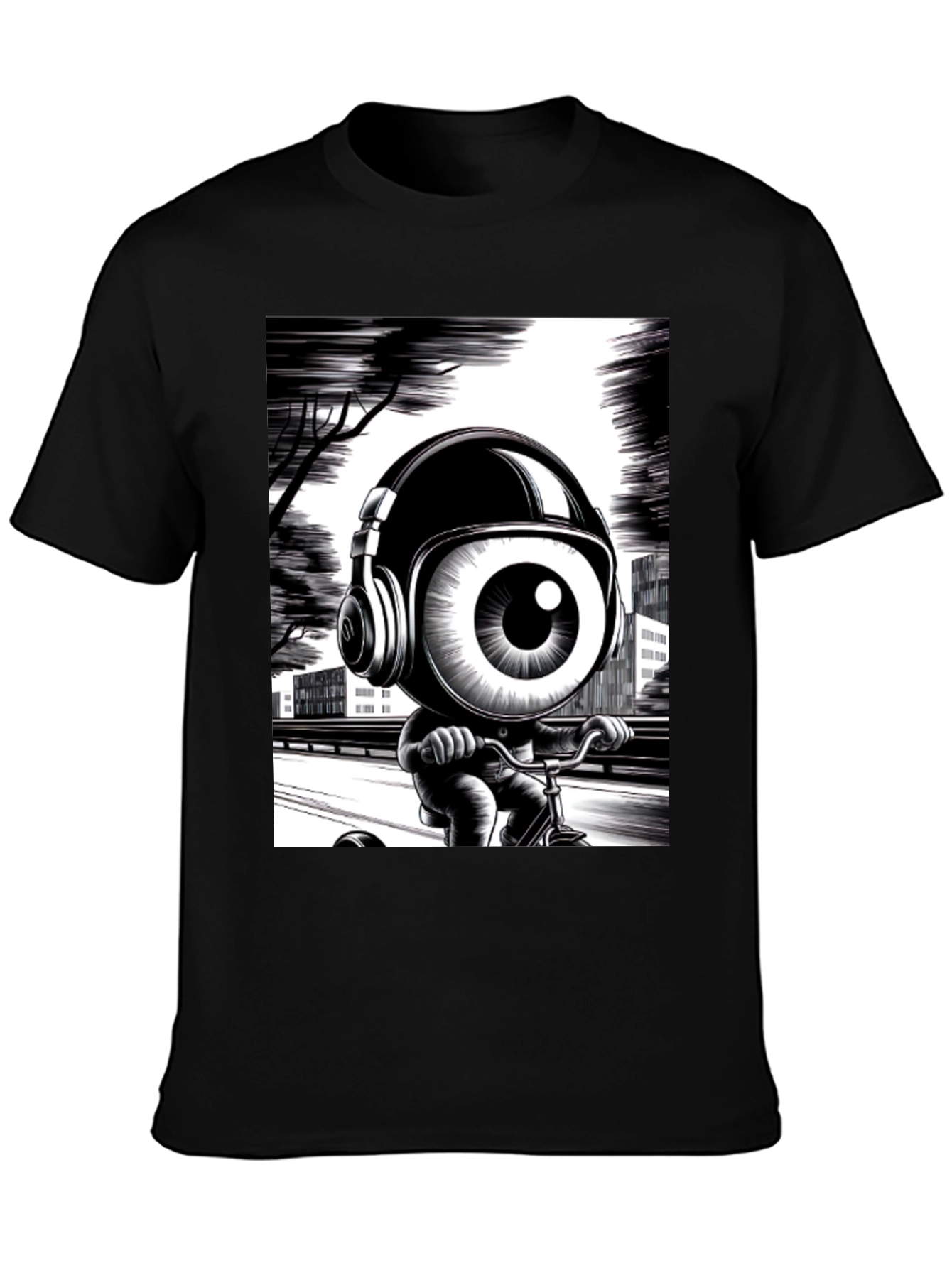 Eye See You: Graphic Print Black T-Shirt