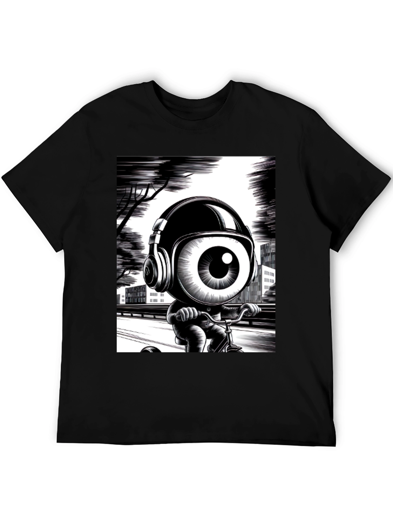 Eye See You: Graphic Print Black T-Shirt