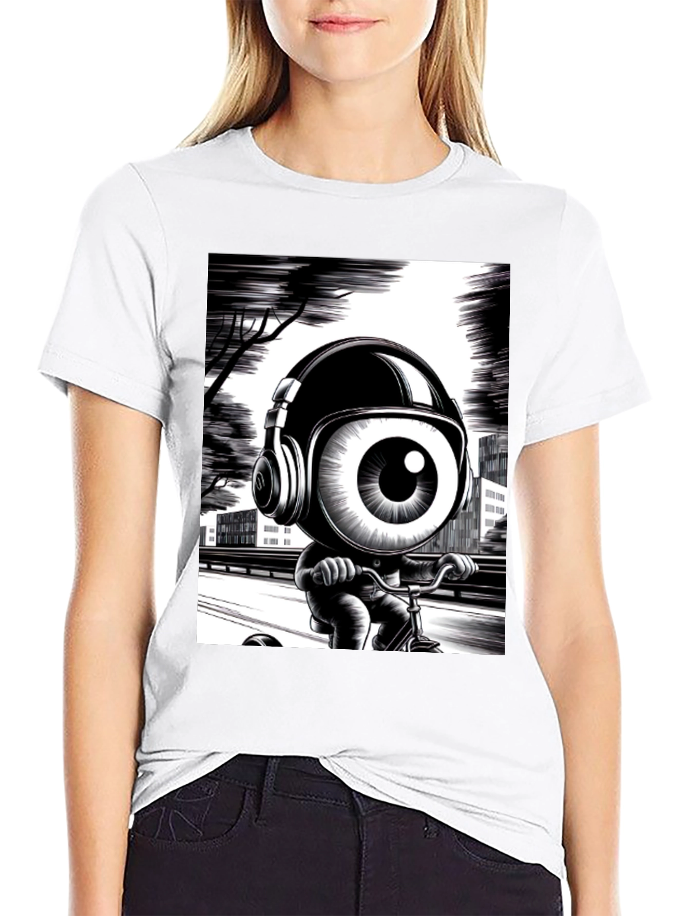 Eye See You: Graphic Print Black T-Shirt