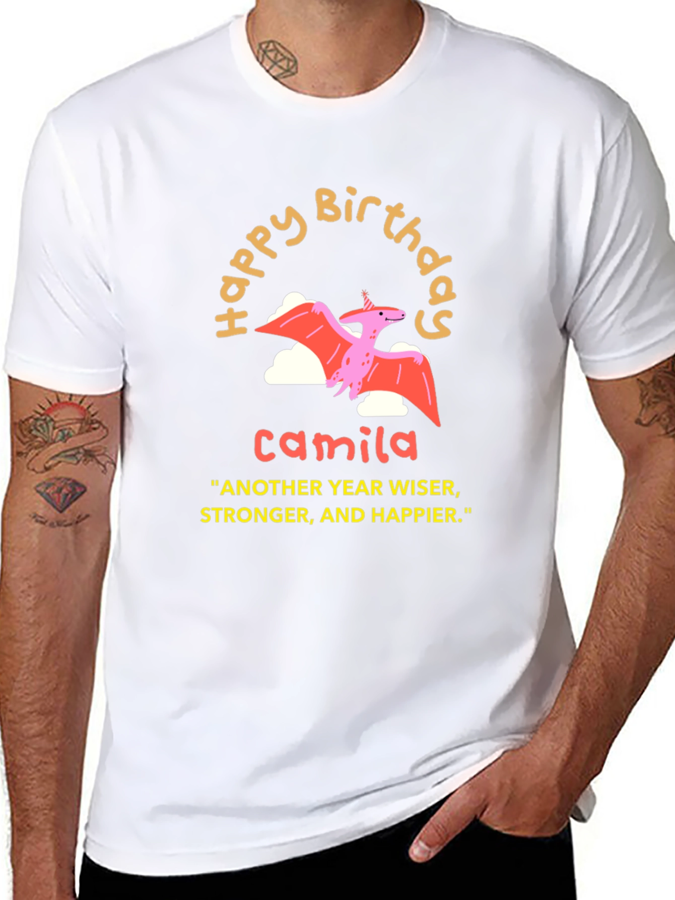 Camila Birthday Pterodactyl T-Shirt - Another Year Wiser!