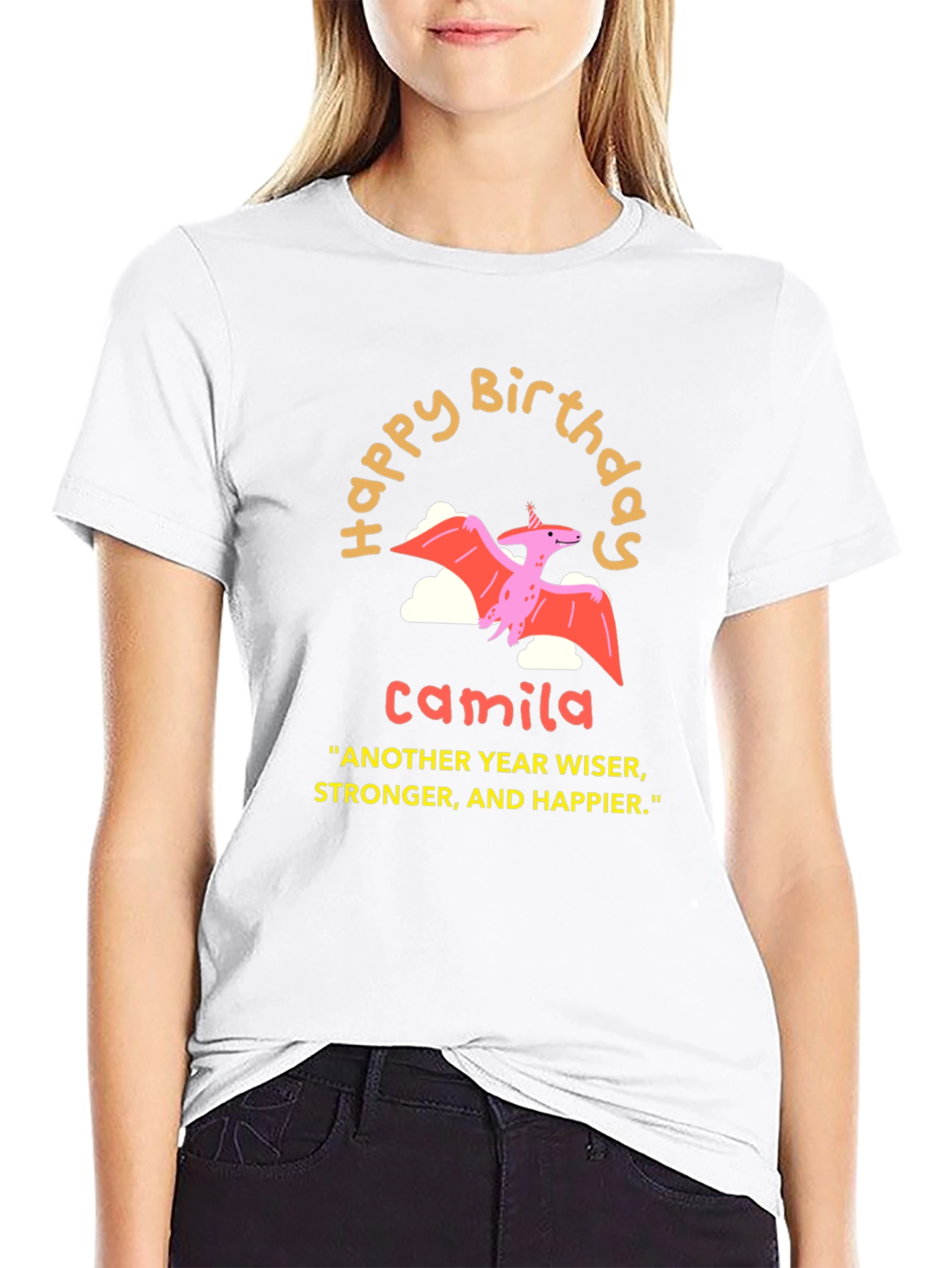 Camila Birthday Pterodactyl T-Shirt - Another Year Wiser!