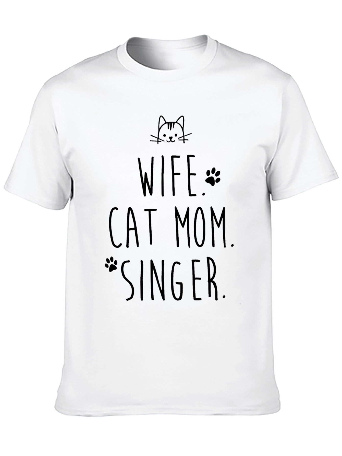 Wife Cat Mom Singer Black T-Shirt