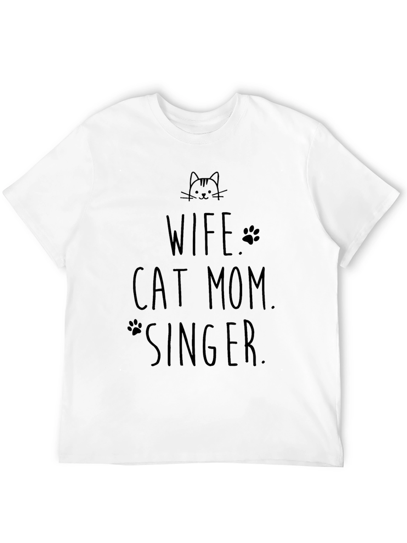 Wife Cat Mom Singer Black T-Shirt
