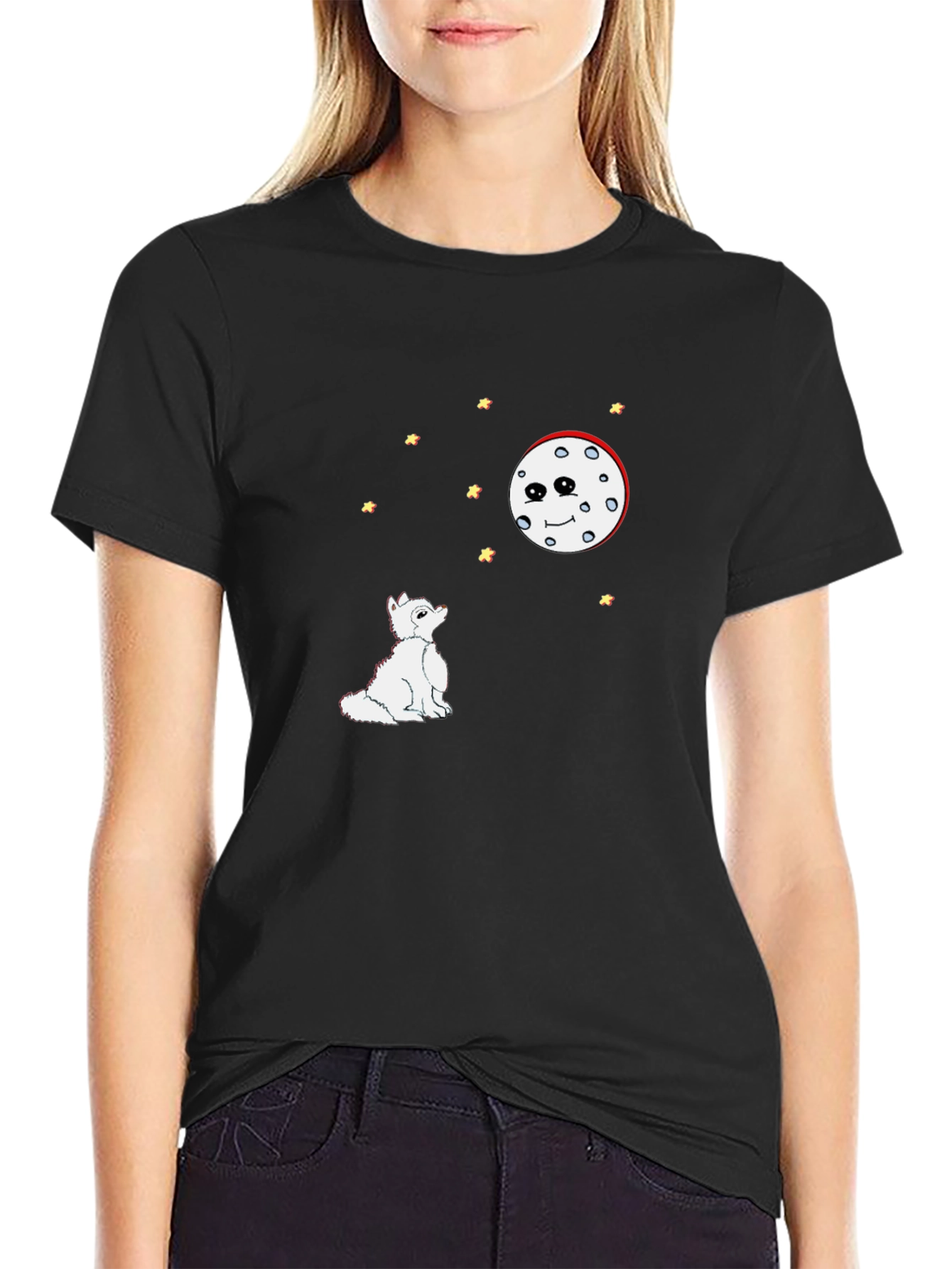 Wolf Howling at the Moon Graphic Tee