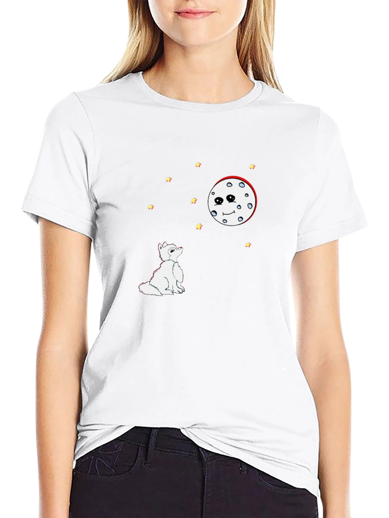 Wolf Howling at the Moon Graphic Tee