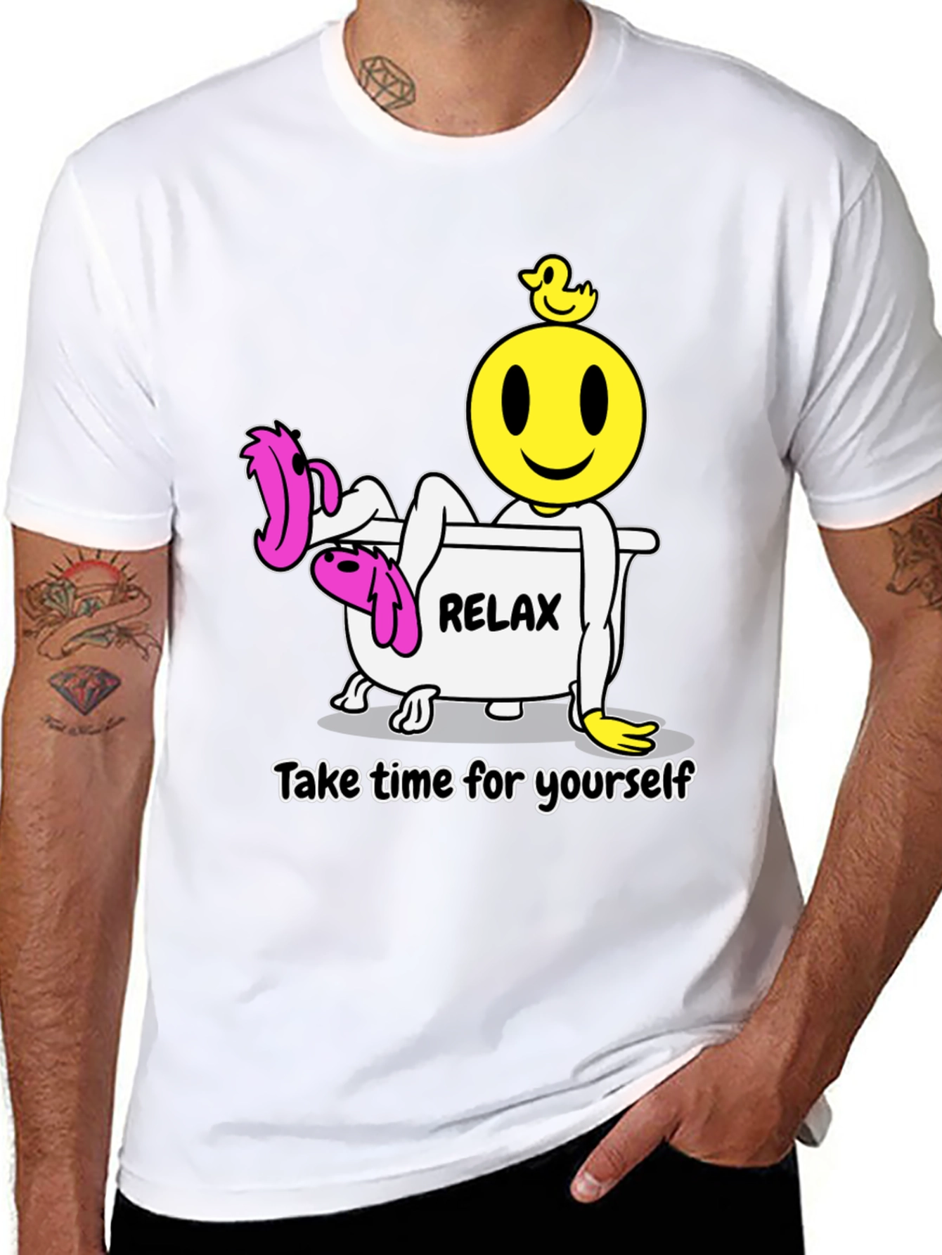 Relax Smiley Face T-Shirt - Time For Yourself
