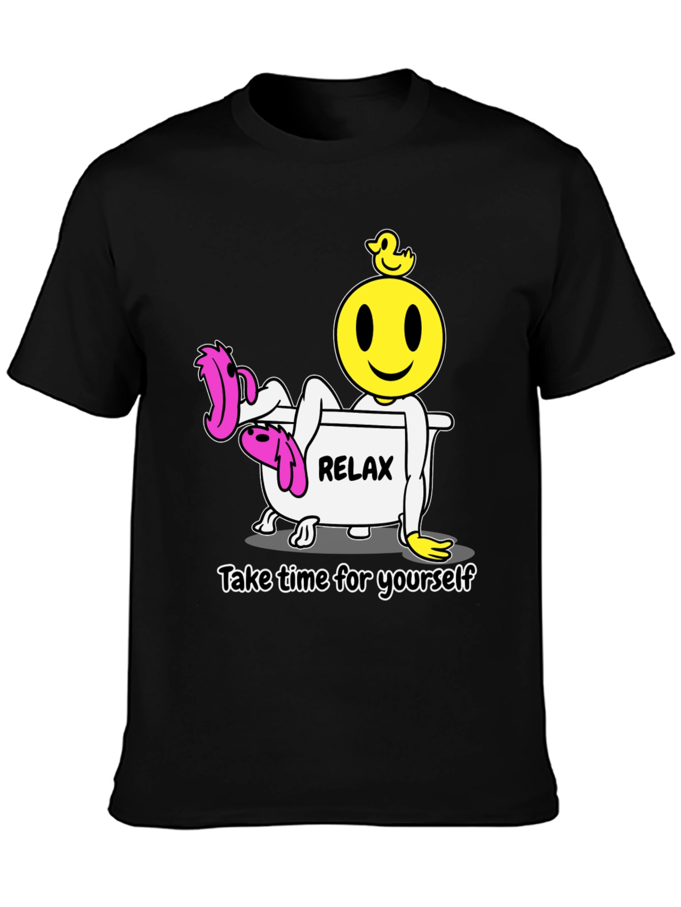 Relax Smiley Face T-Shirt - Time For Yourself