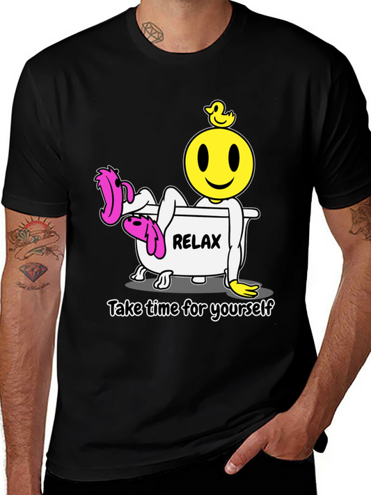Relax Smiley Face T-Shirt - Time For Yourself