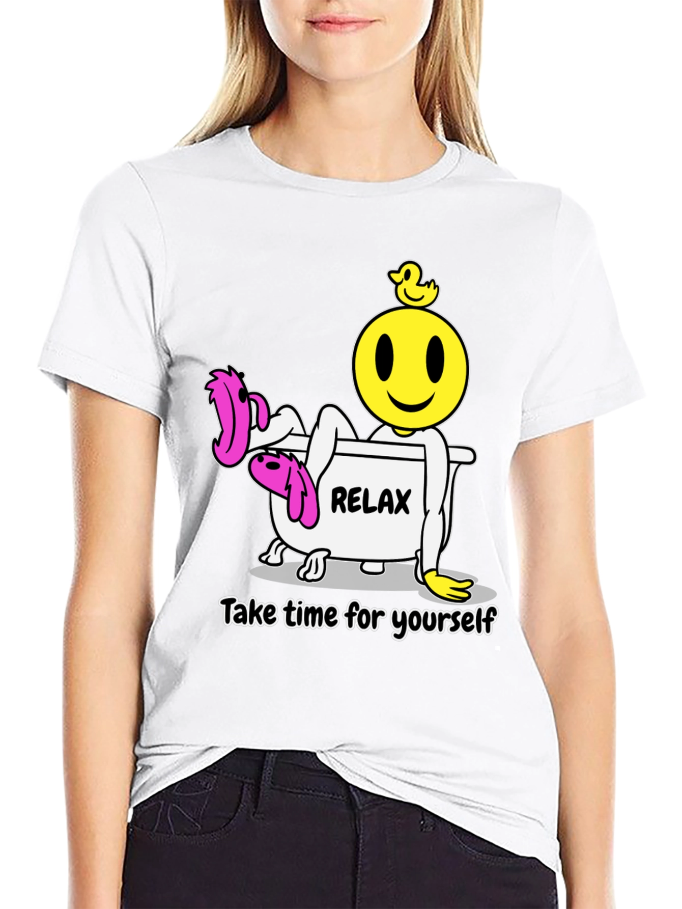 Relax Smiley Face T-Shirt - Time For Yourself