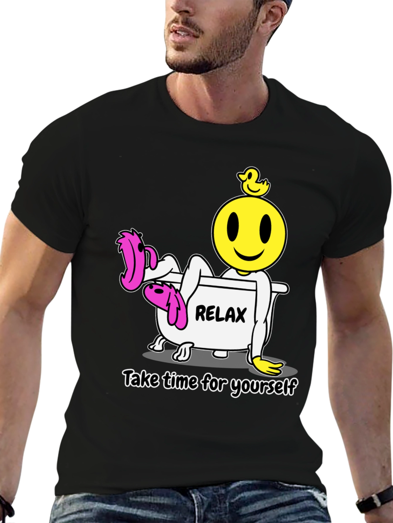 Relax Smiley Face T-Shirt - Time For Yourself