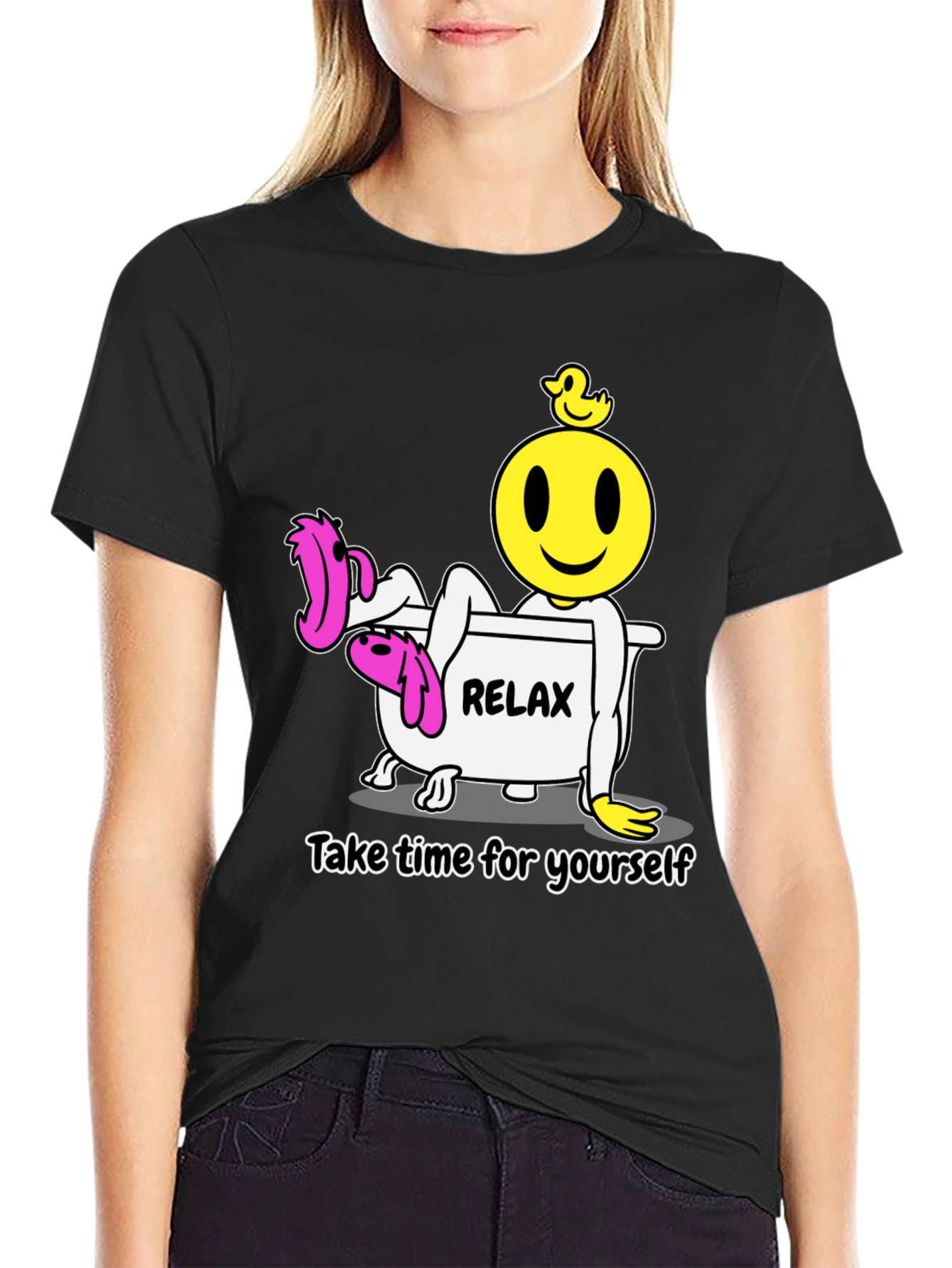 Relax Smiley Face T-Shirt - Time For Yourself