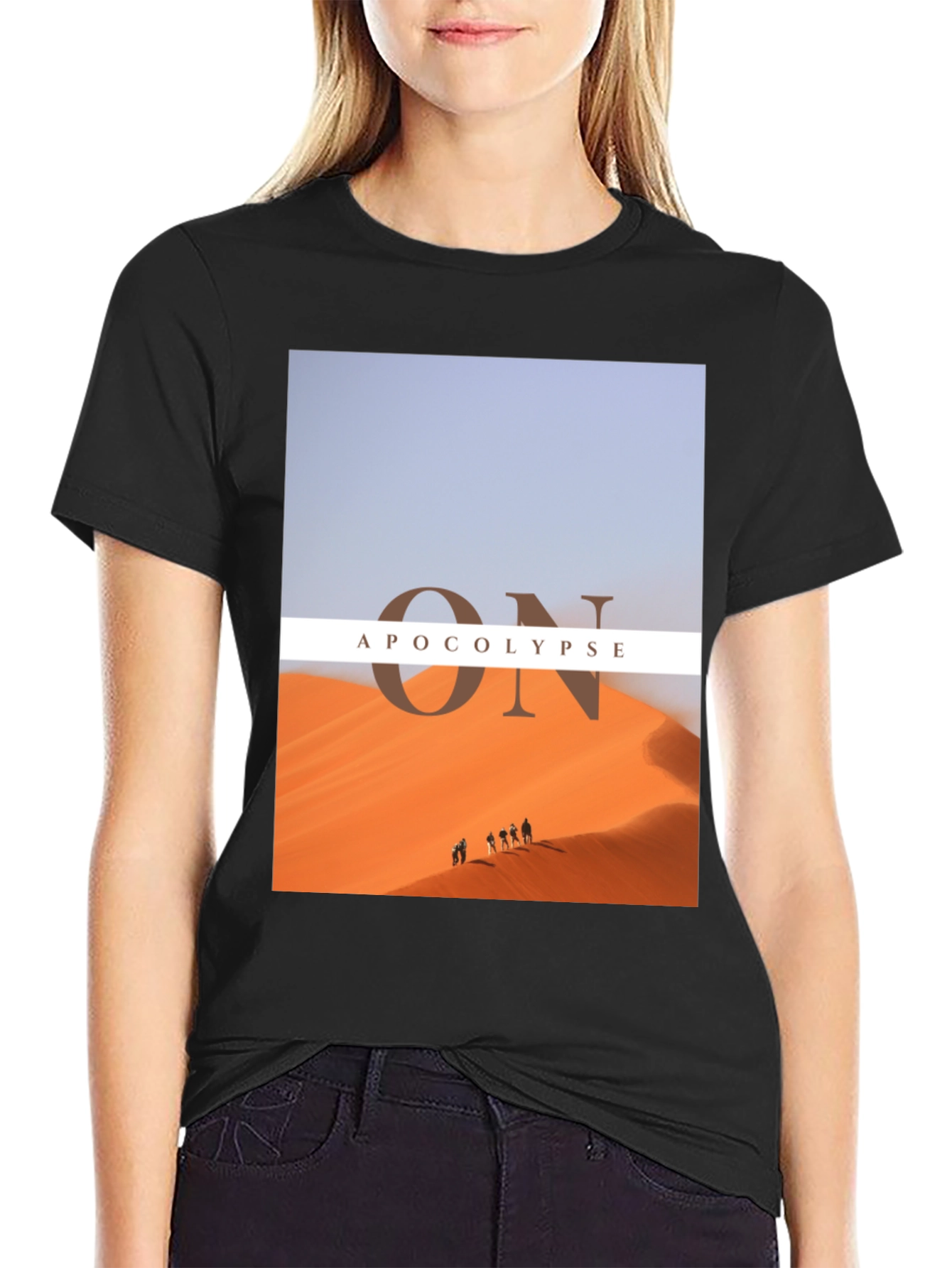 Apocolypse Desert Graphic Print Black Tee