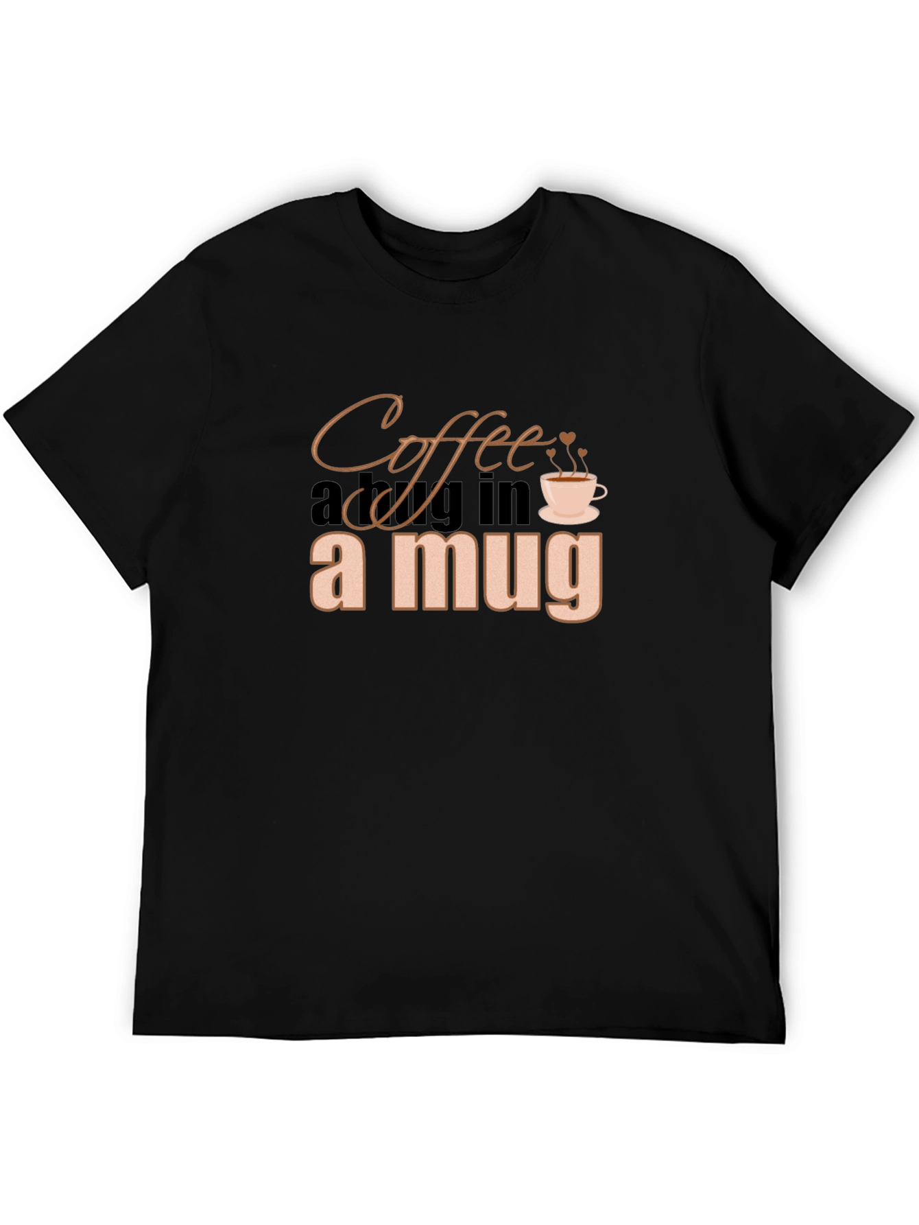 Coffee in a Mug Graphic Black T-Shirt