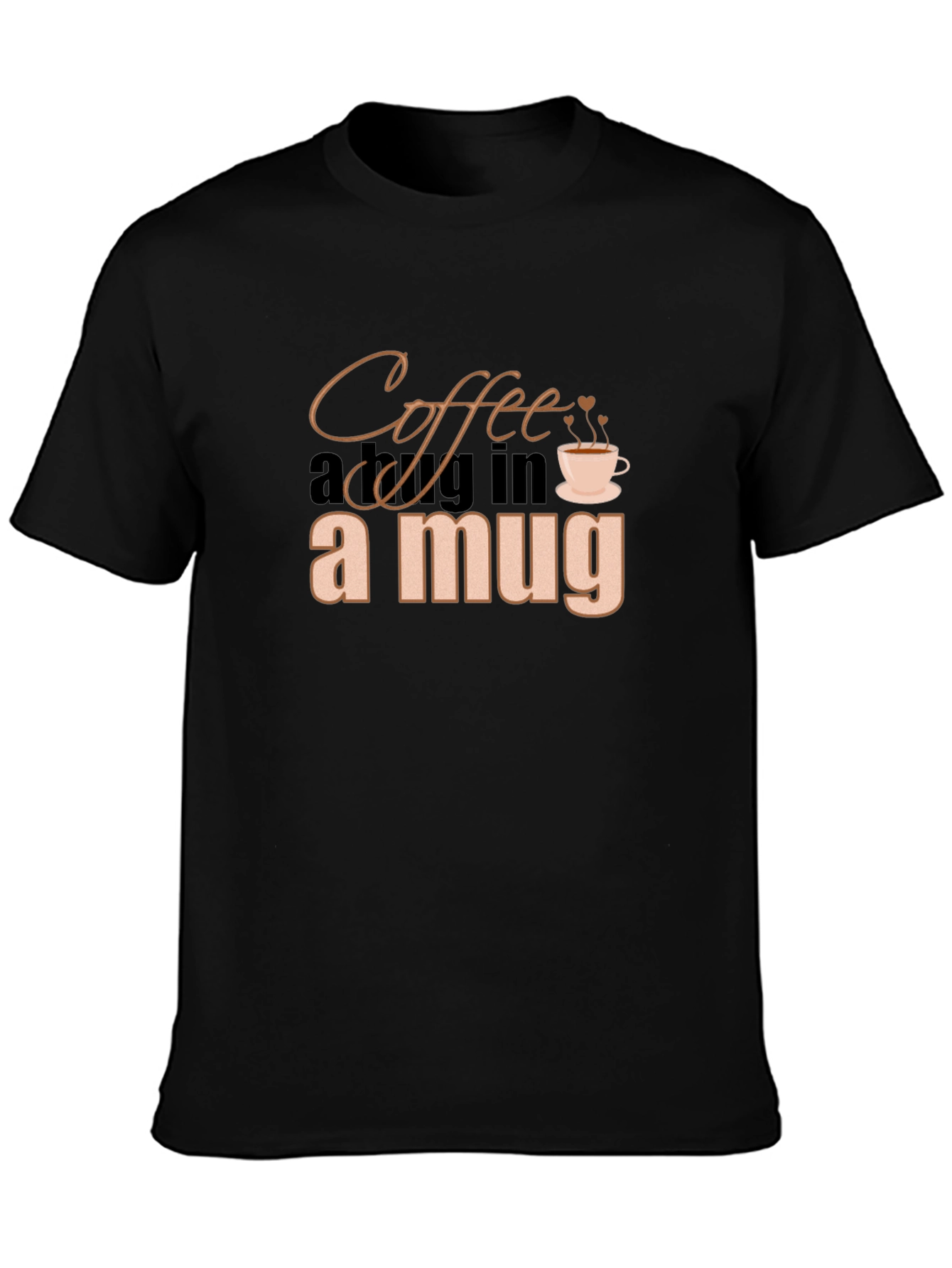 Coffee in a Mug Graphic Black T-Shirt