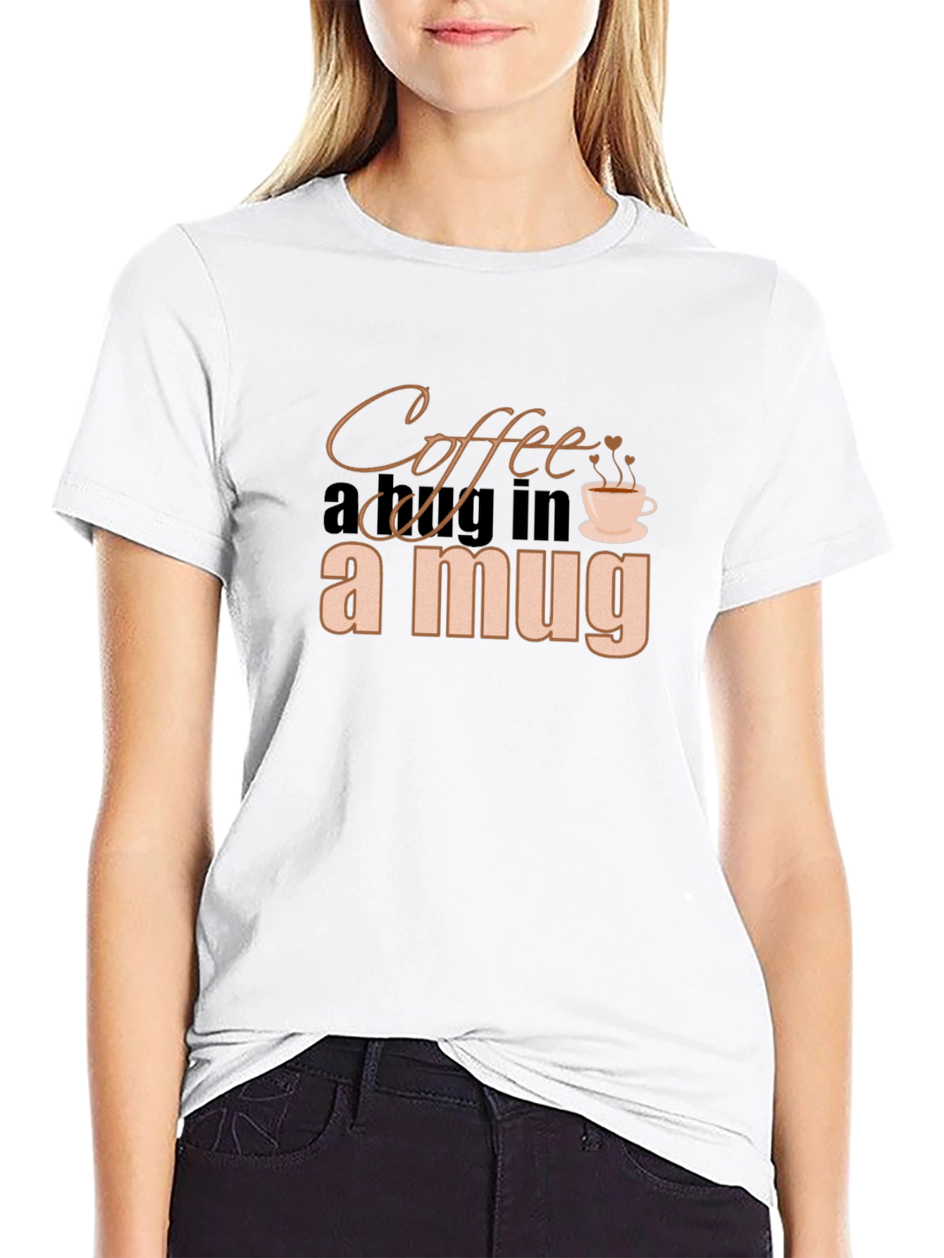 Coffee in a Mug Graphic Black T-Shirt