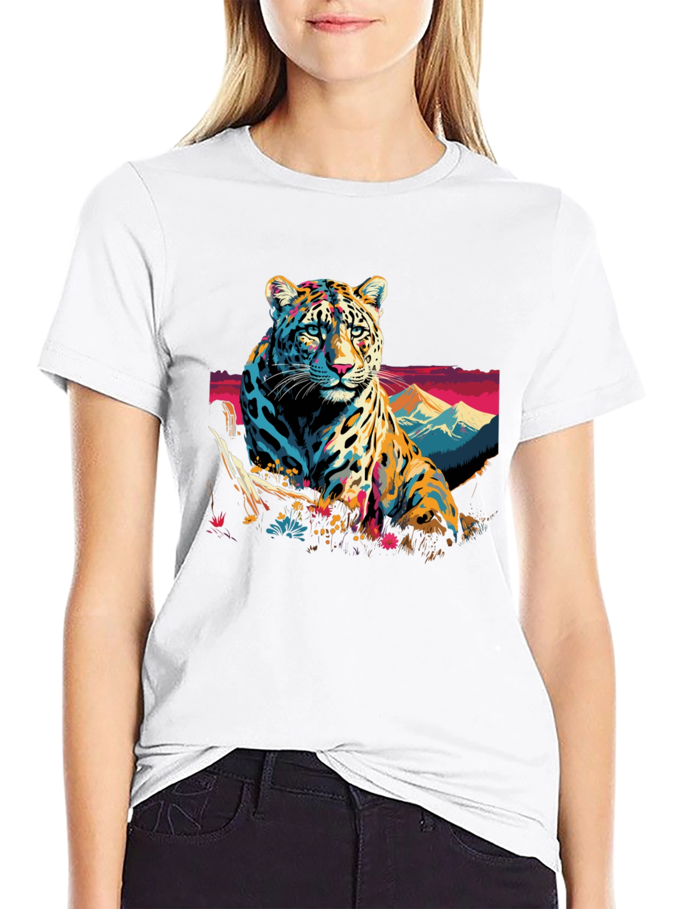 Bold Leopard Graphic Tee - Mens Black T-Shirt