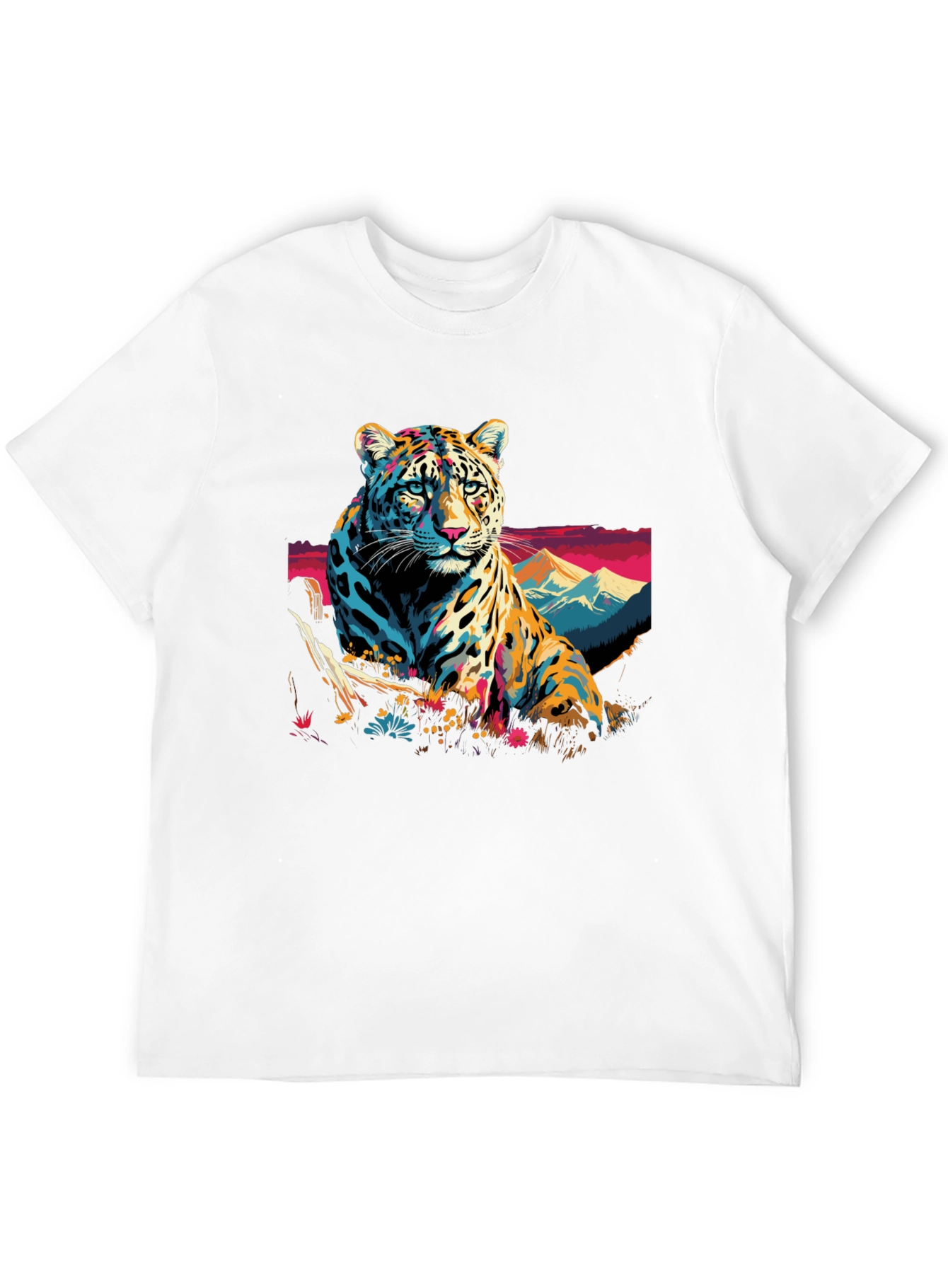 Bold Leopard Graphic Tee - Mens Black T-Shirt