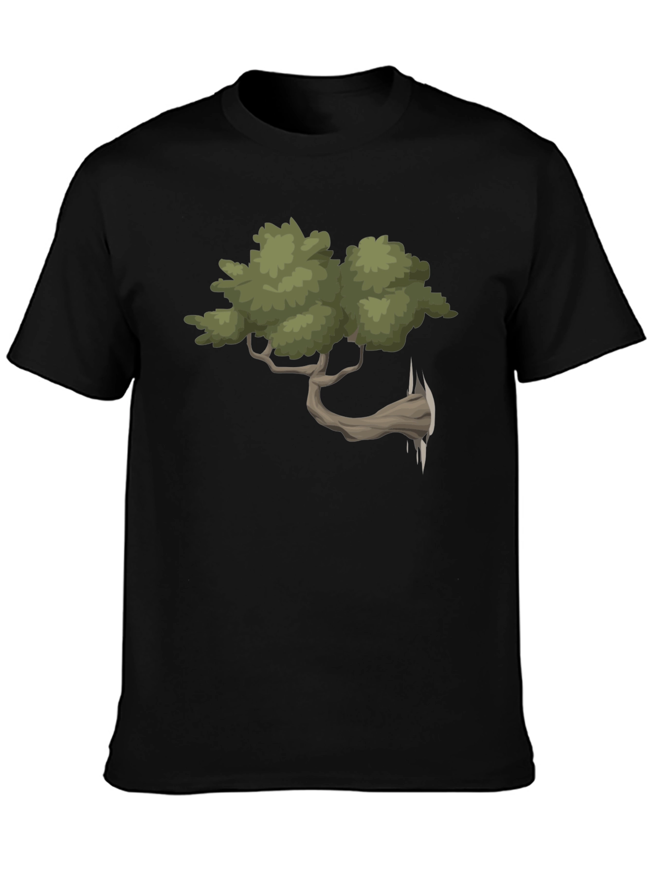 Unique Bonsai Tree Graphic Tee - Black