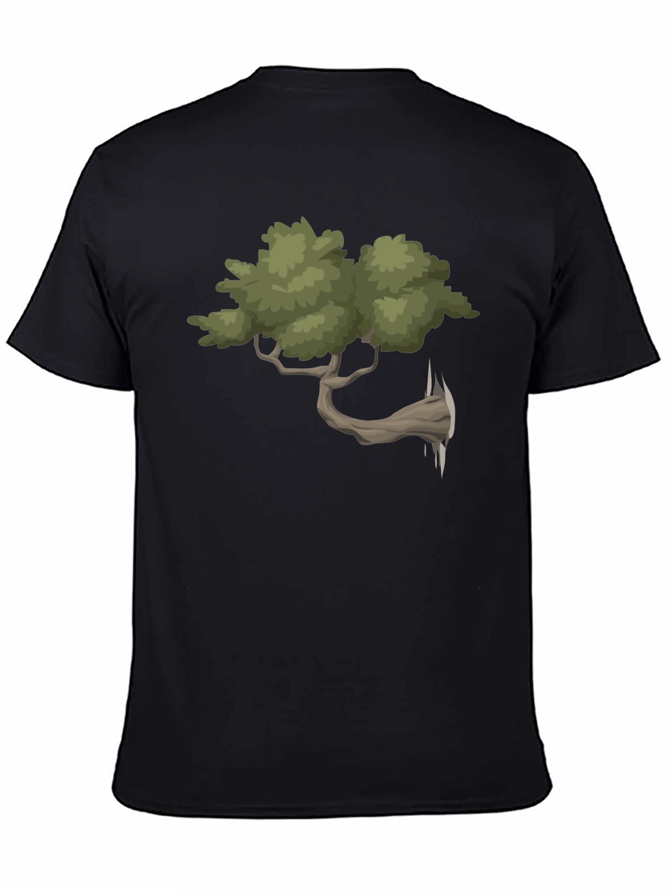 Unique Bonsai Tree Graphic Tee - Black