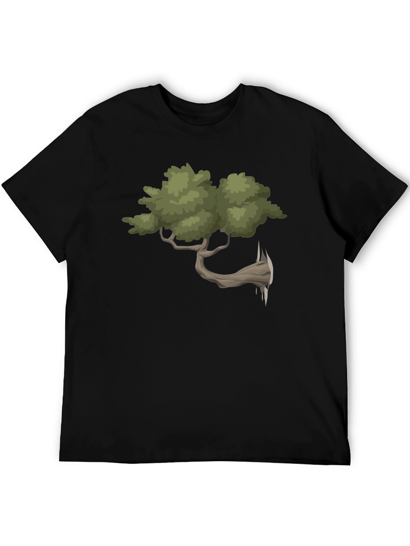 Unique Bonsai Tree Graphic Tee - Black
