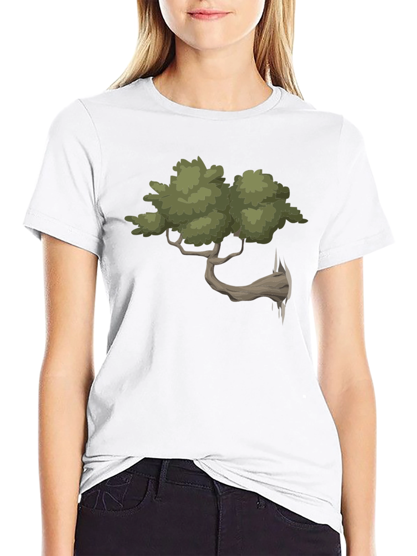 Unique Bonsai Tree Graphic Tee - Black