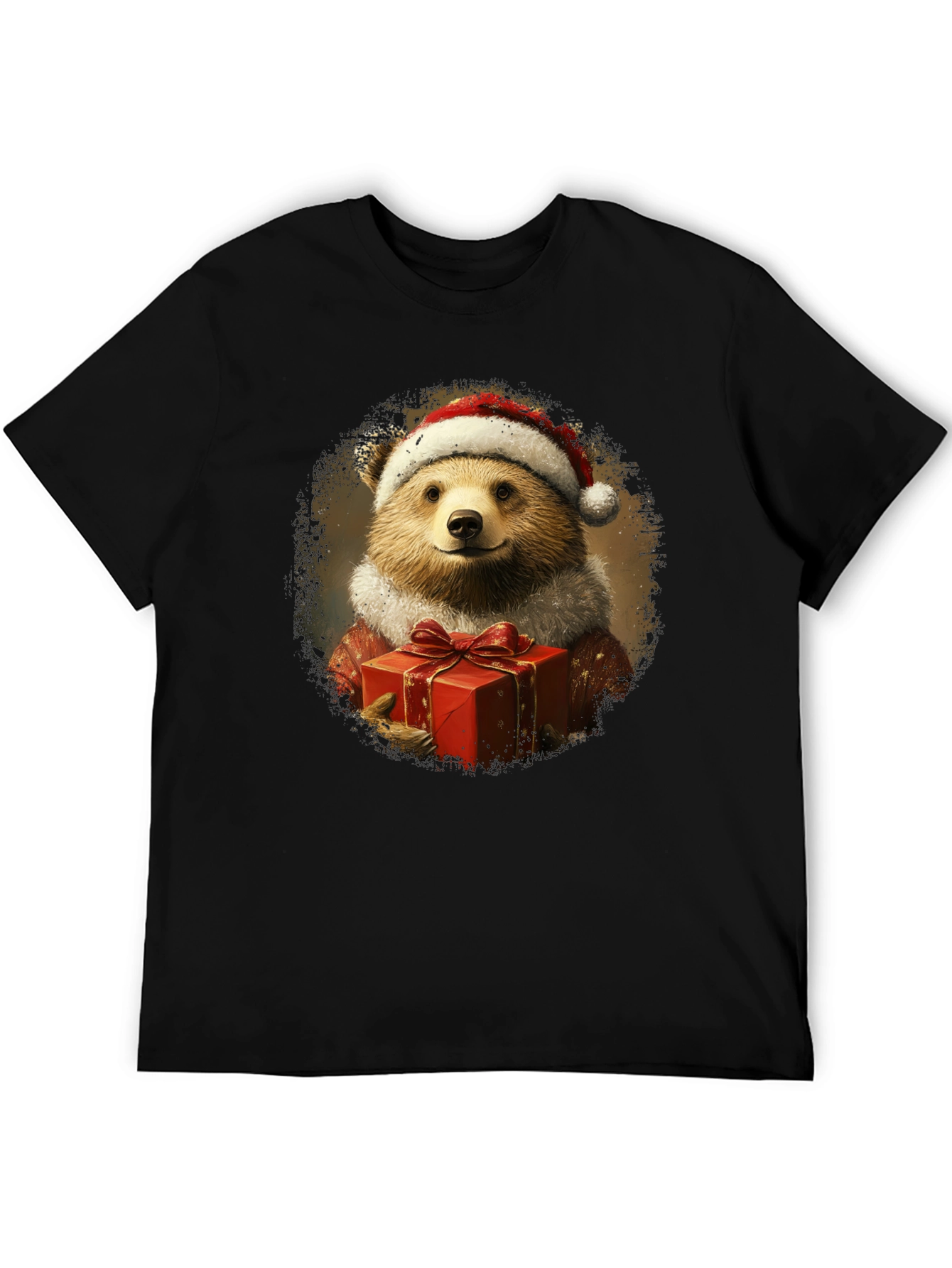 Festive Bear Graphic Tee - Holiday Gift