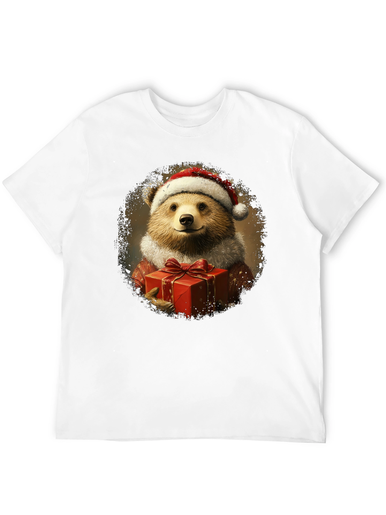 Festive Bear Graphic Tee - Holiday Gift