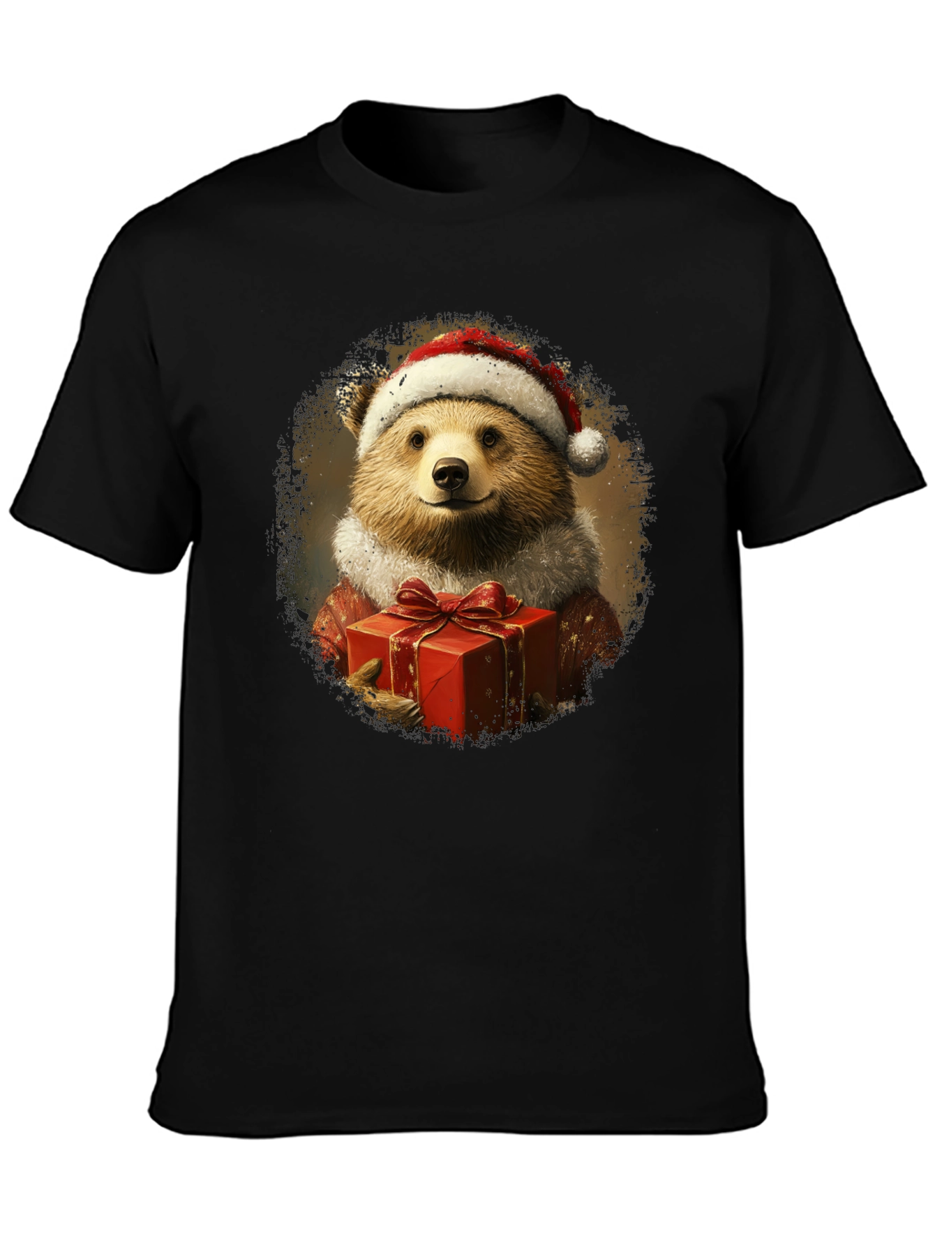 Festive Bear Graphic Tee - Holiday Gift