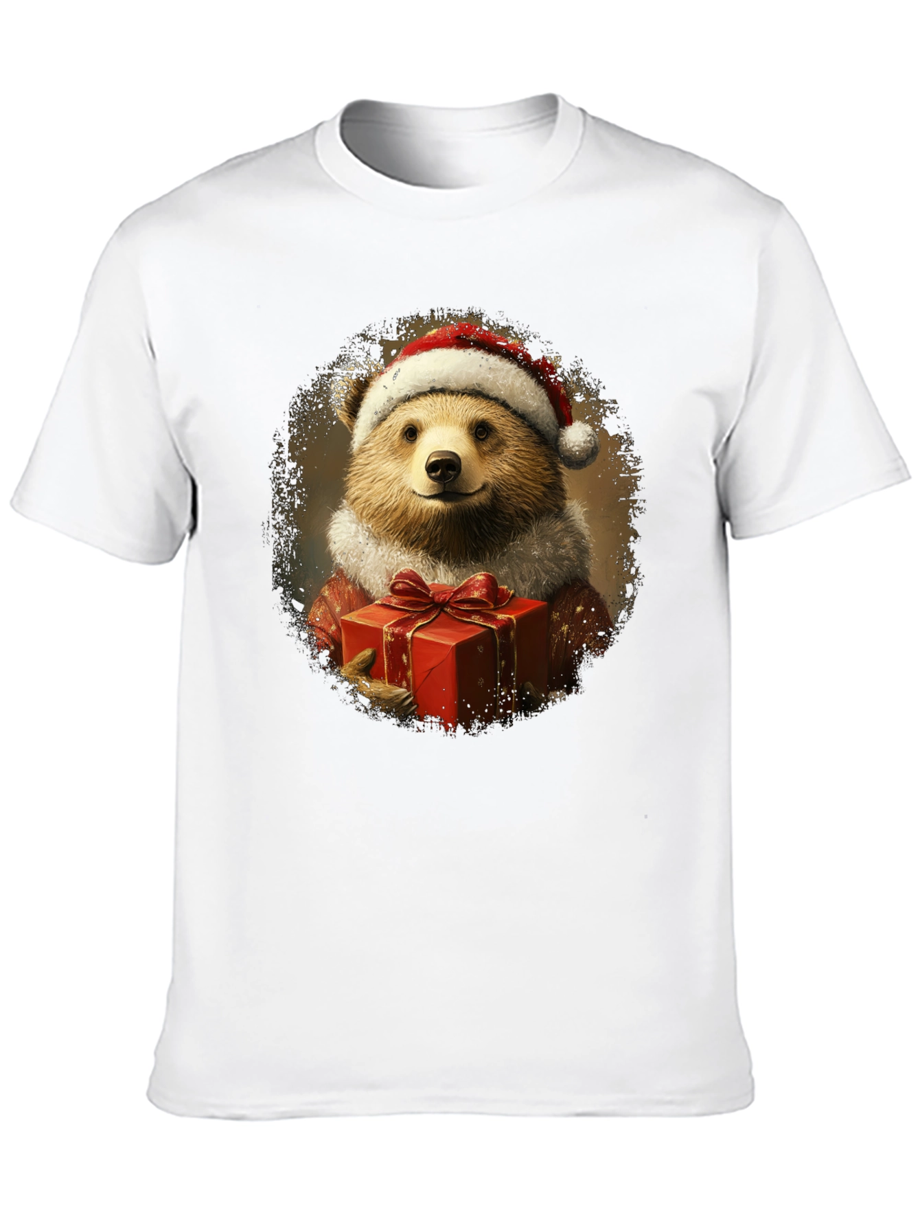 Festive Bear Graphic Tee - Holiday Gift