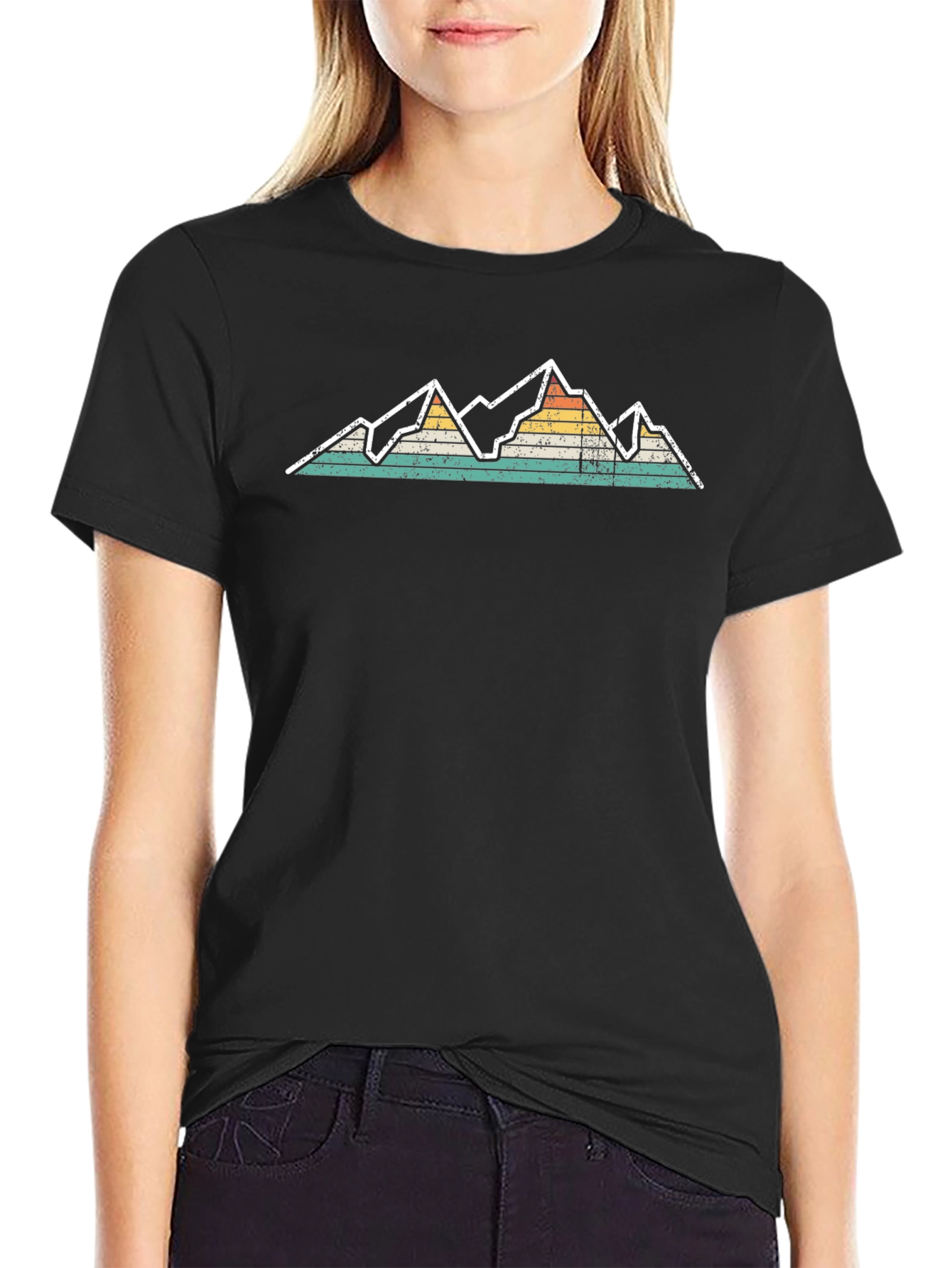 Retro Mountain Graphic Tee - Black