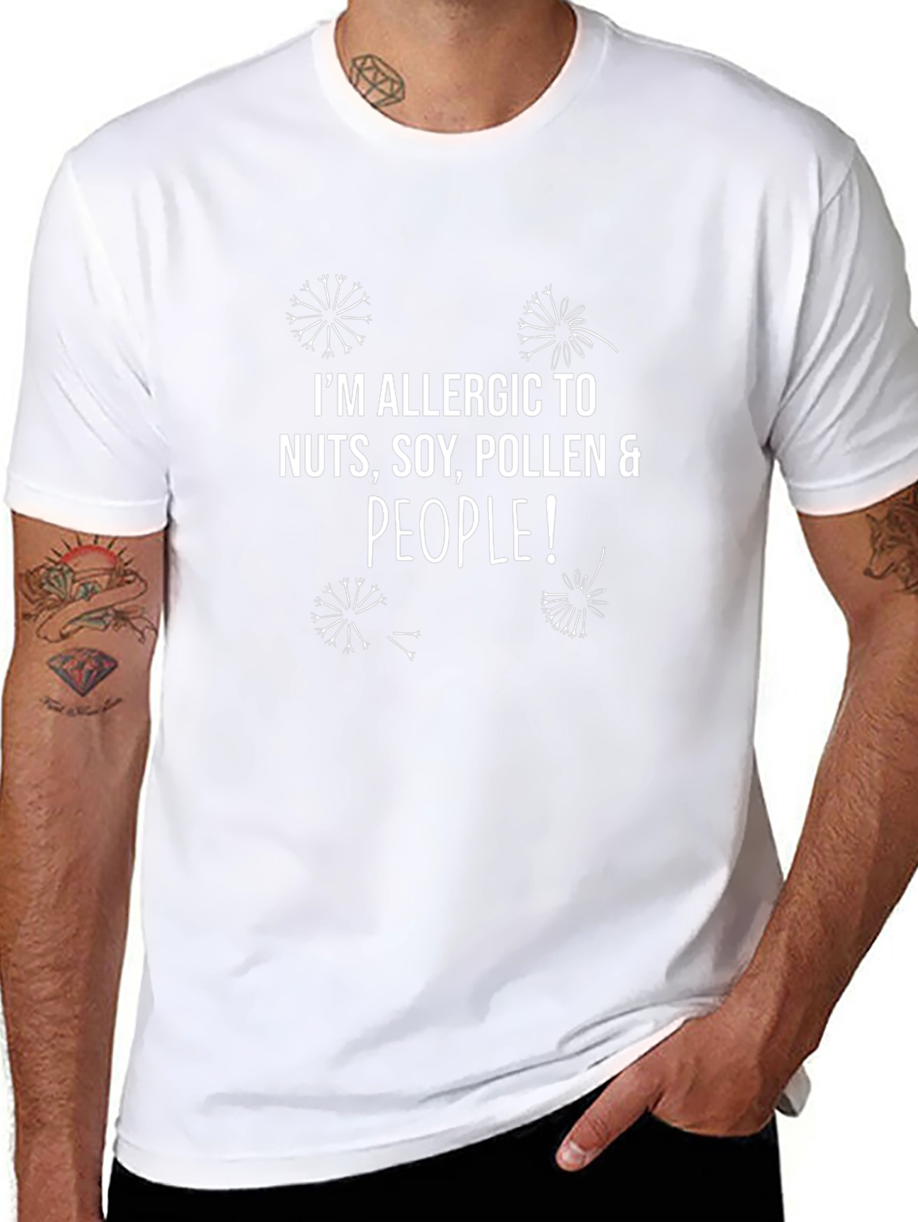 Allergic to Nuts Soy Pollen & People T-Shirt
