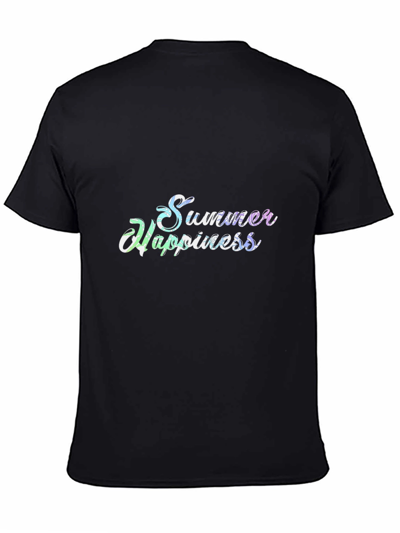 Summer Happiness Black Cotton Tee