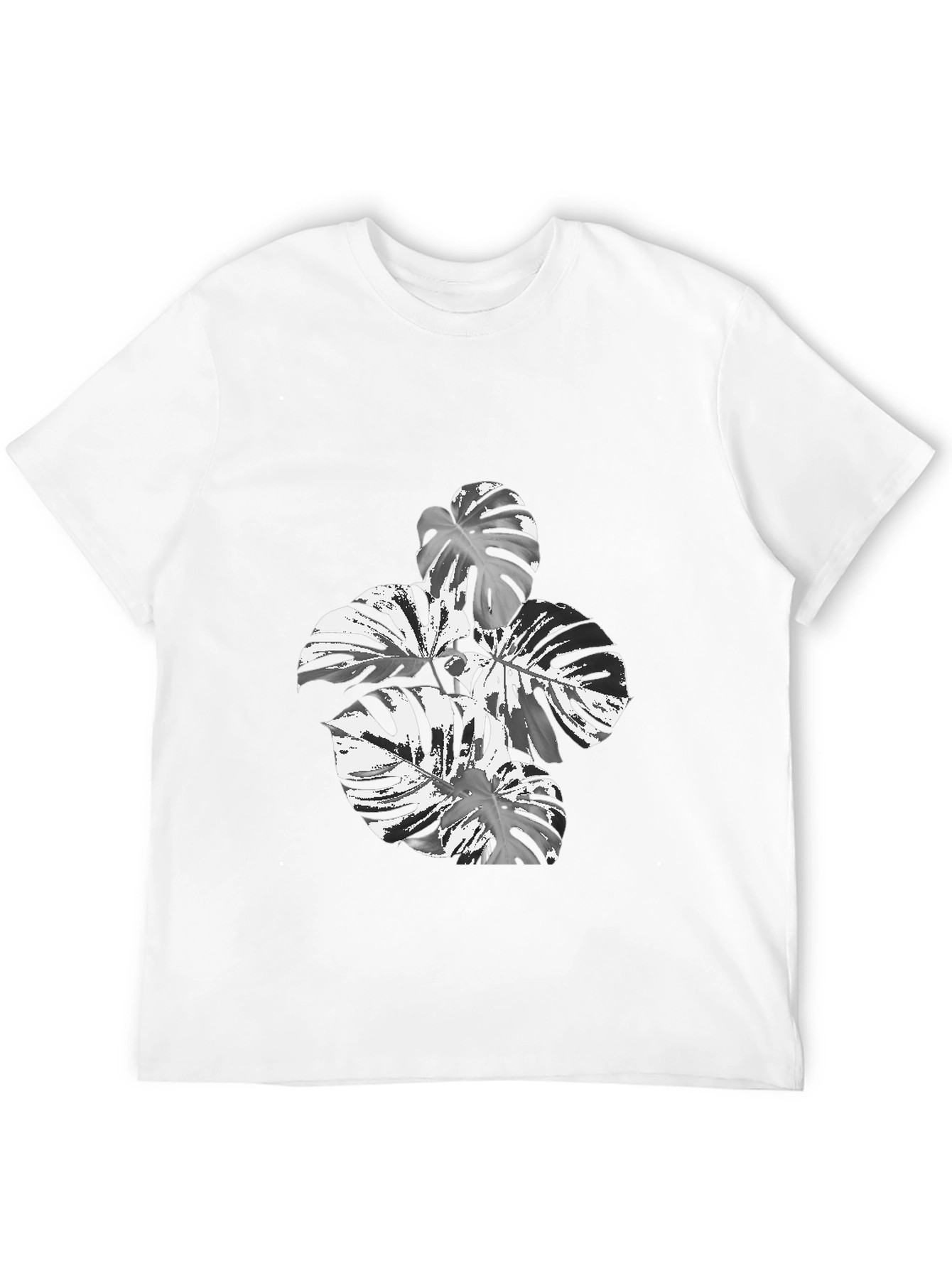 Monstera Leaf Graphic Tee - Stylish Black T-Shirt