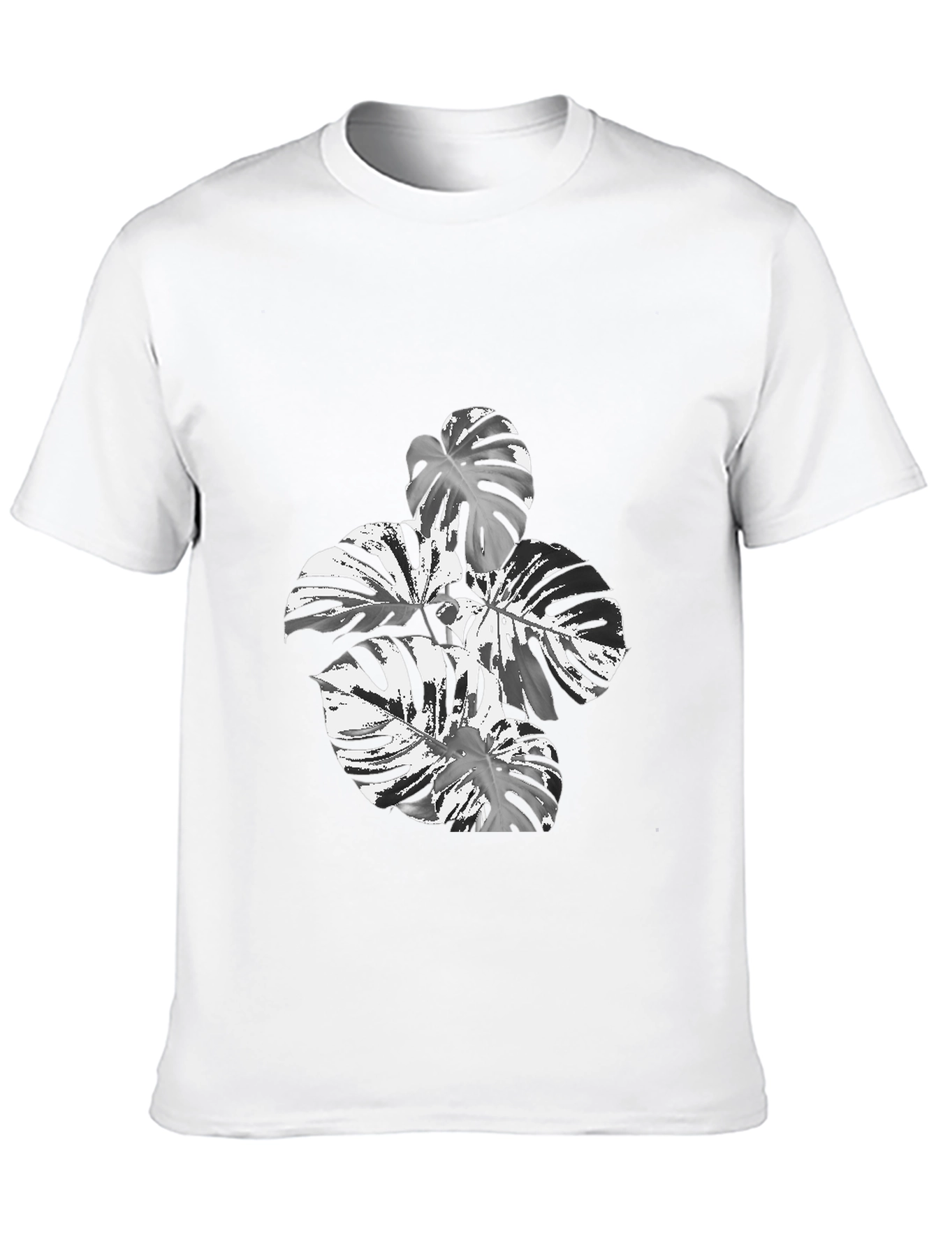 Monstera Leaf Graphic Tee - Stylish Black T-Shirt