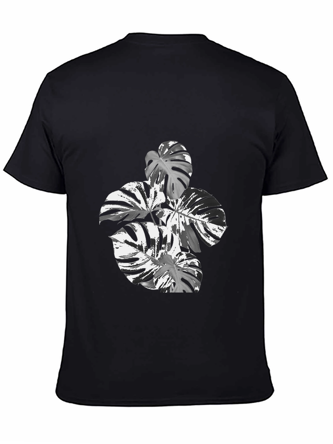 Monstera Leaf Graphic Tee - Stylish Black T-Shirt