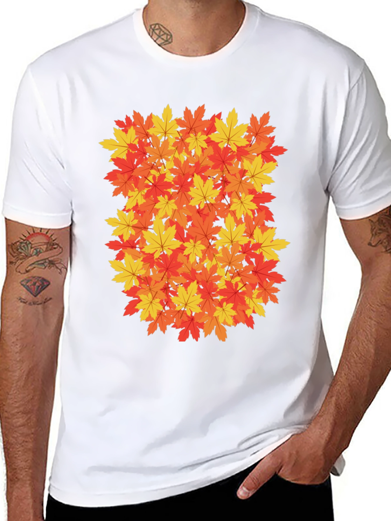 Autumn Leaves Graphic Tee - Fall Season Shirt