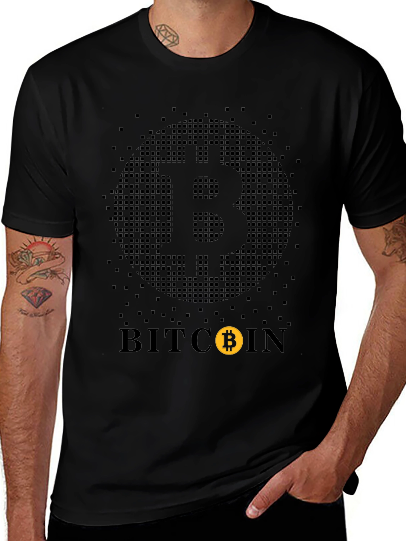 Bitcoin Pixelated T-Shirt - Crypto Currency Tee