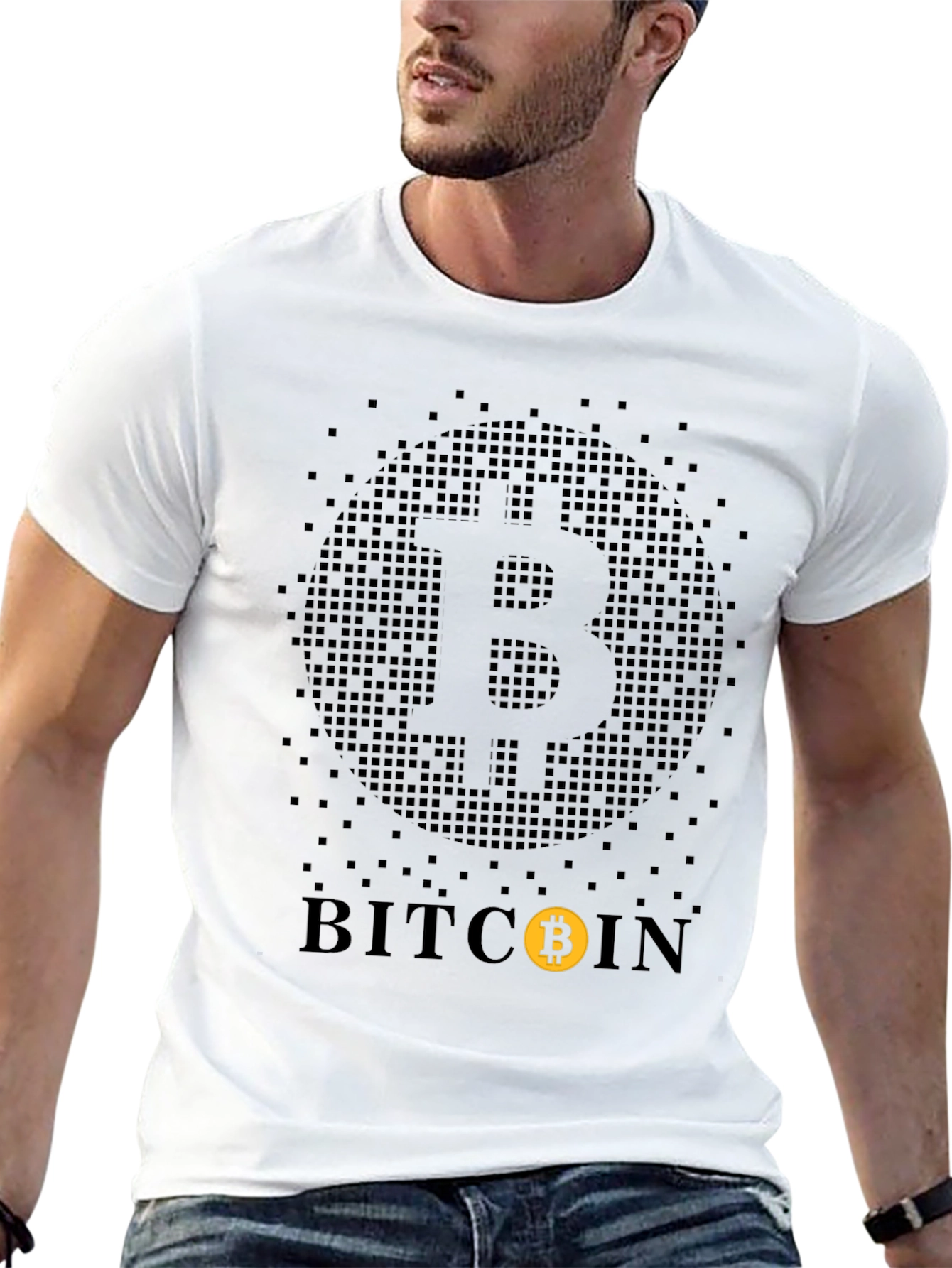 Bitcoin Pixelated T-Shirt - Crypto Currency Tee