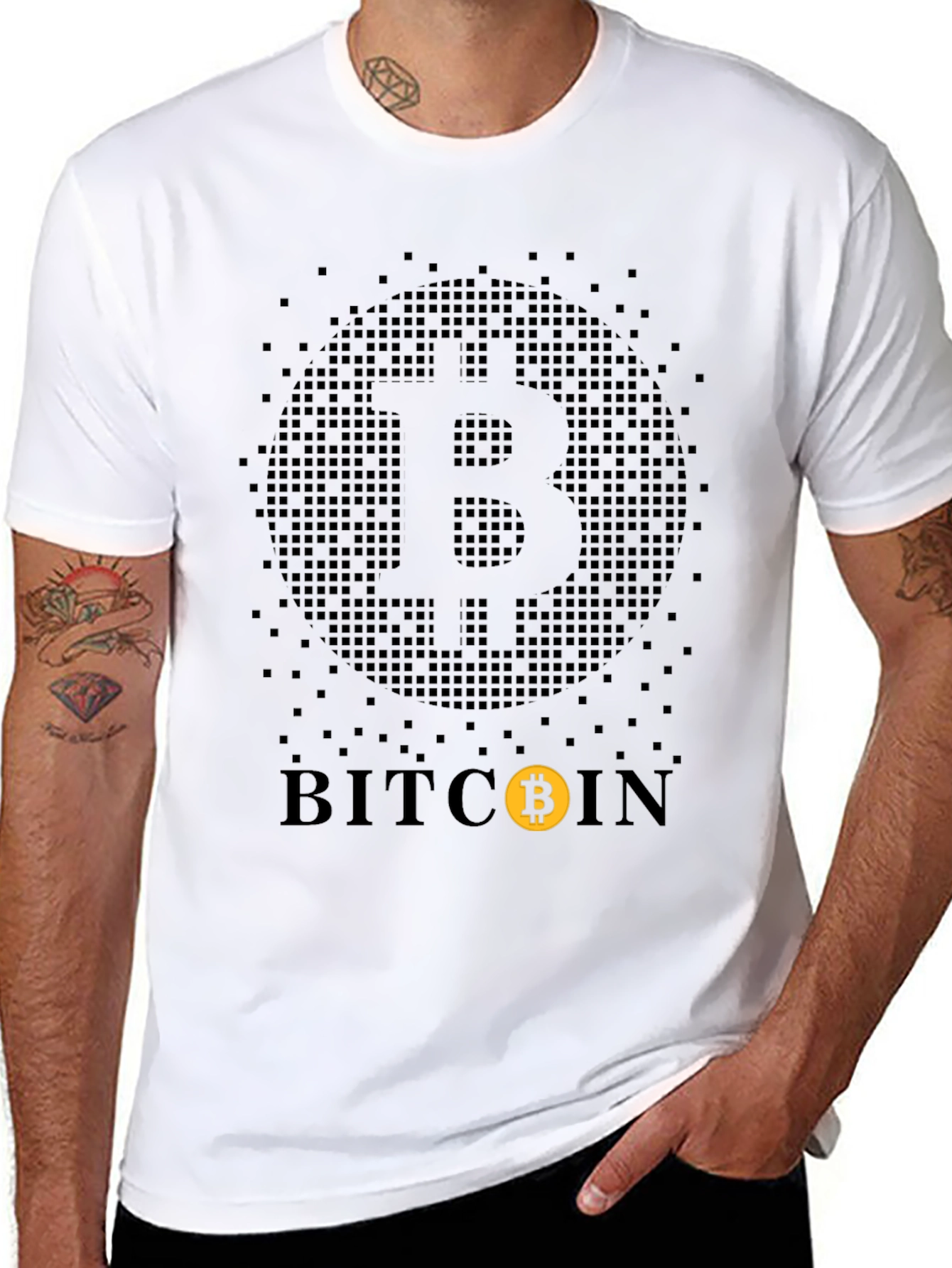 Bitcoin Pixelated T-Shirt - Crypto Currency Tee