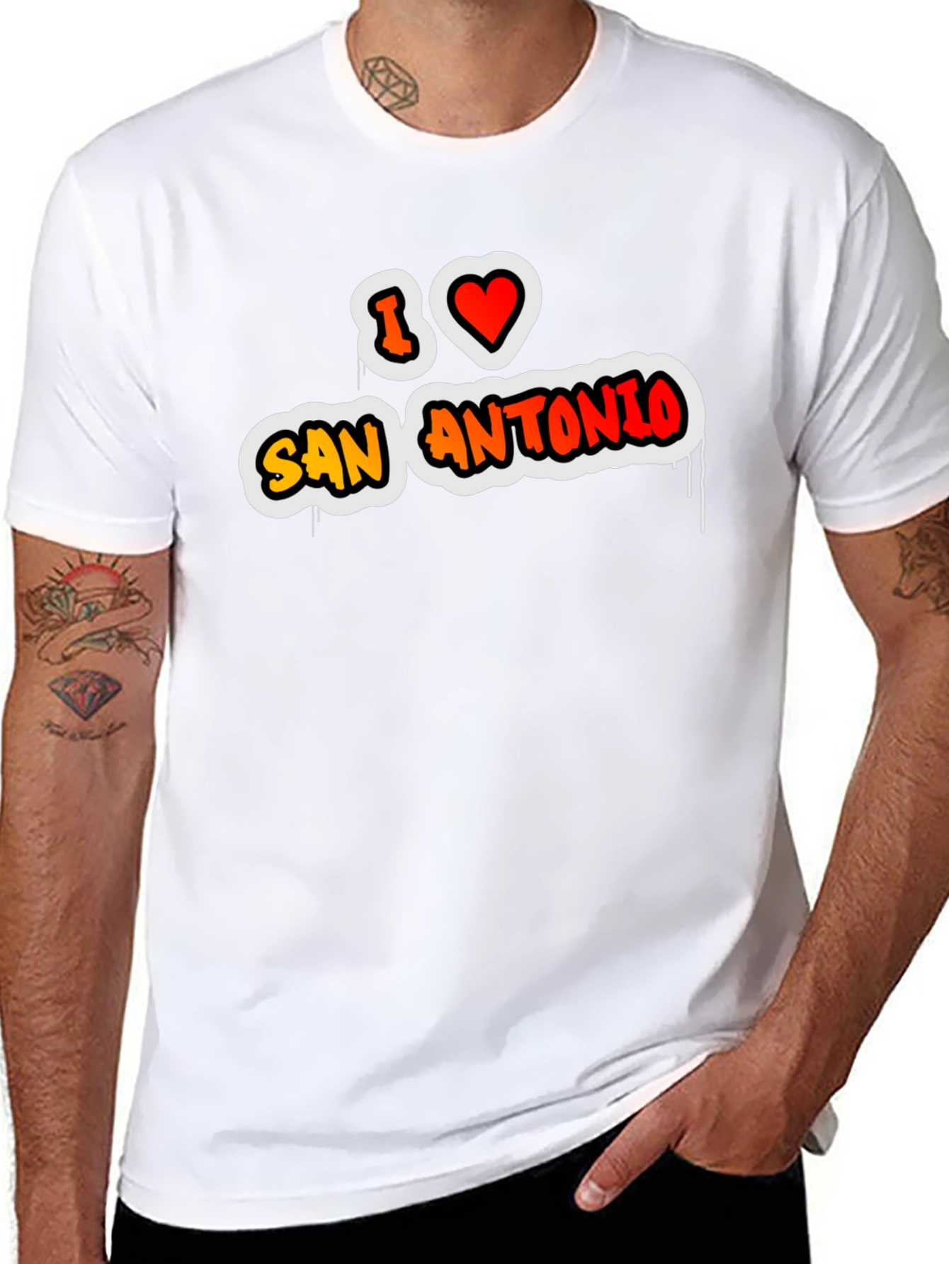 I Love San Antonio Black Graphic Tee