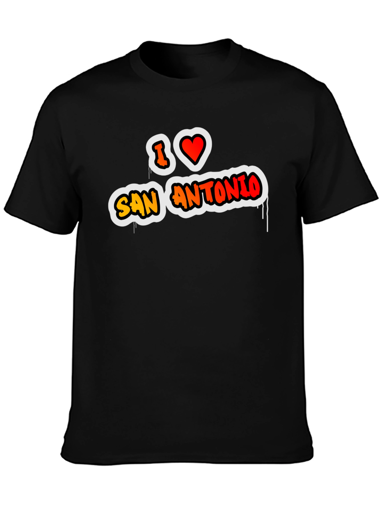 I Love San Antonio Black Graphic Tee