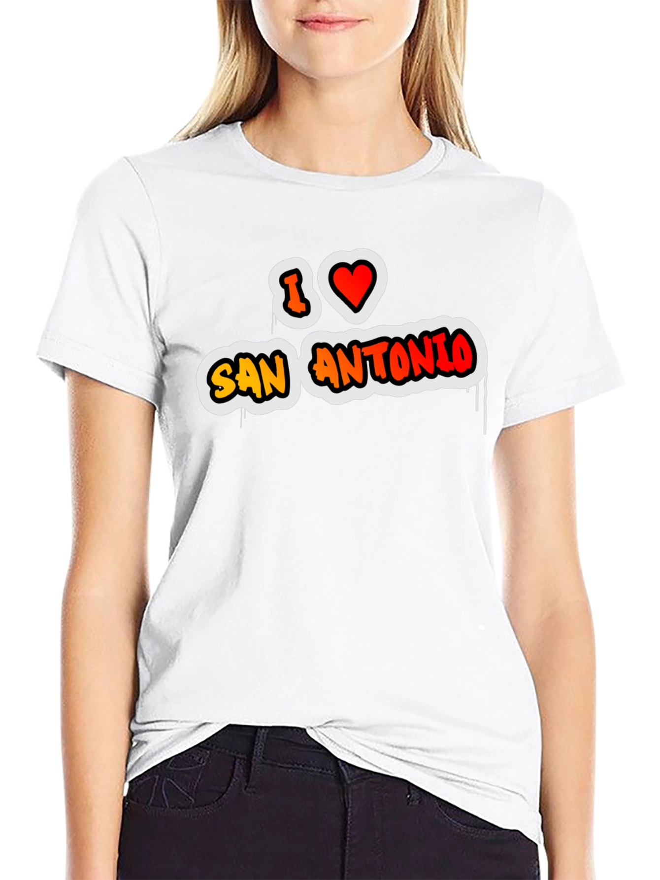 I Love San Antonio Black Graphic Tee