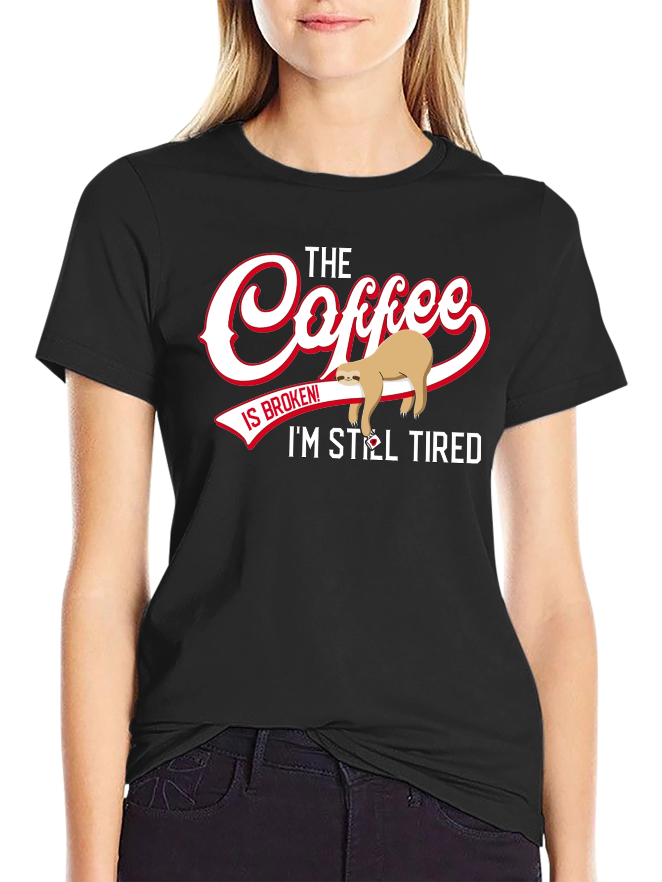 Funny Sloth Coffee T-Shirt - Still Tired Graphic Tee