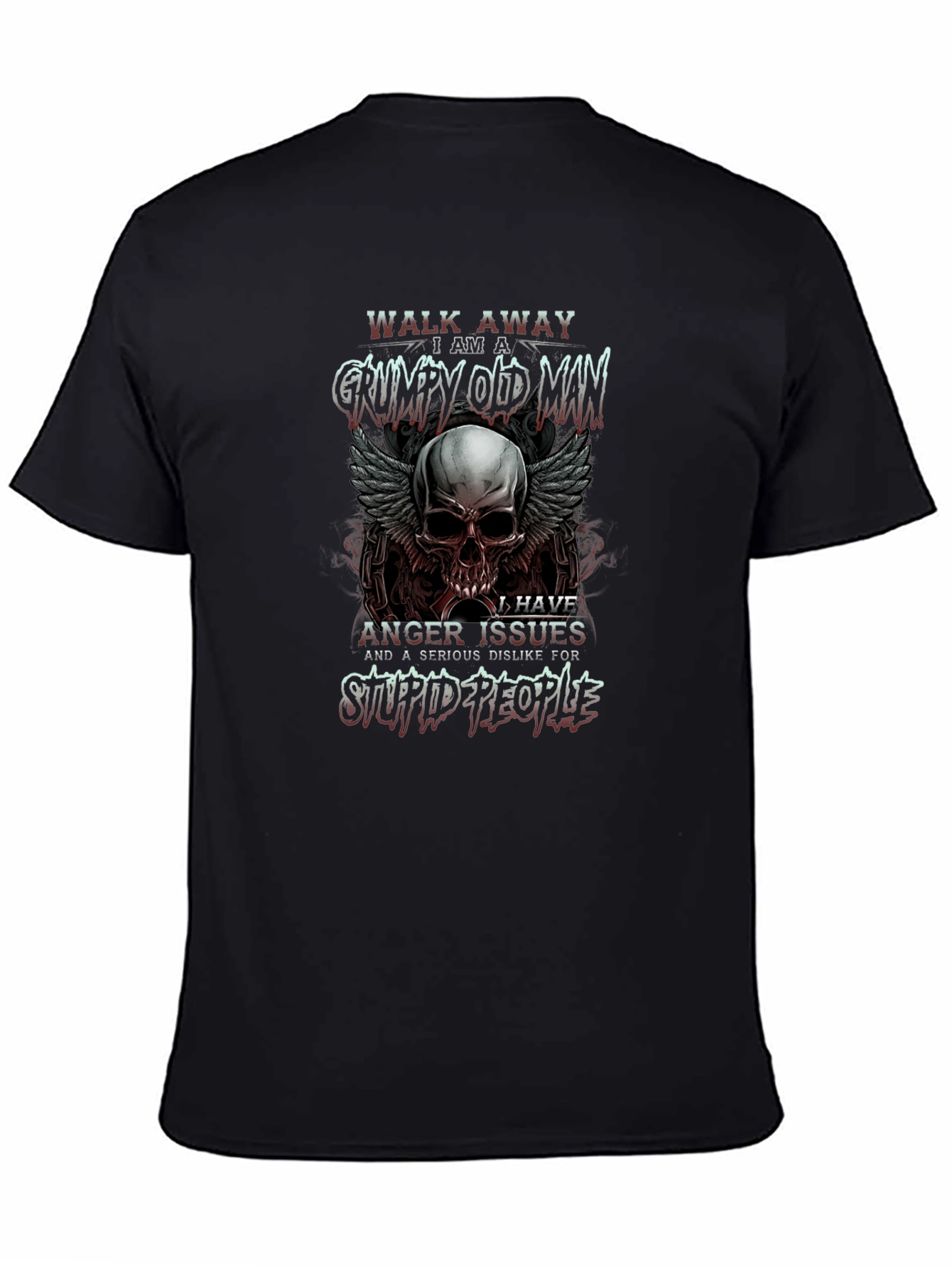 Grumpy Old Man Skull Graphic T-Shirt