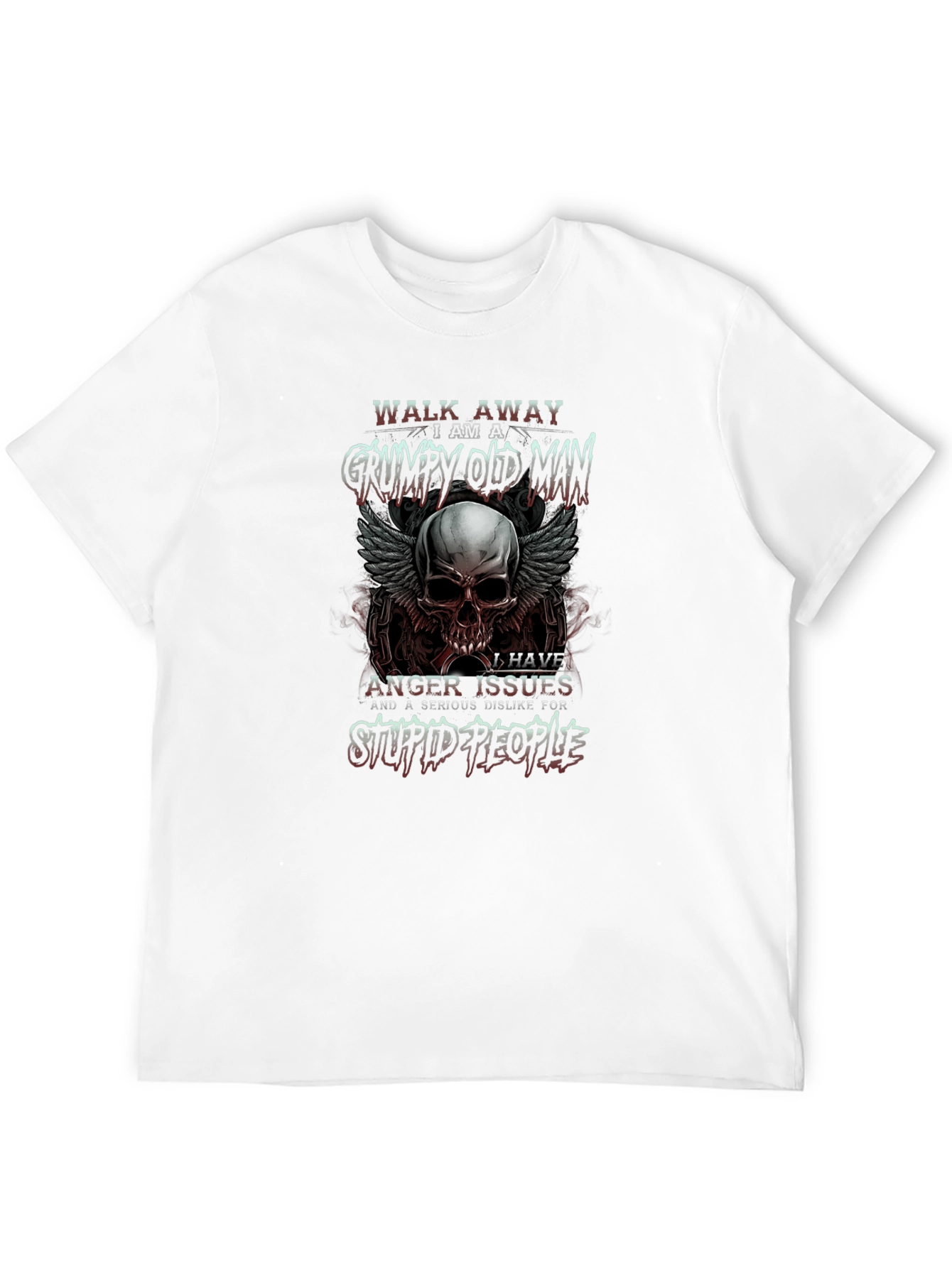 Grumpy Old Man Skull Graphic T-Shirt