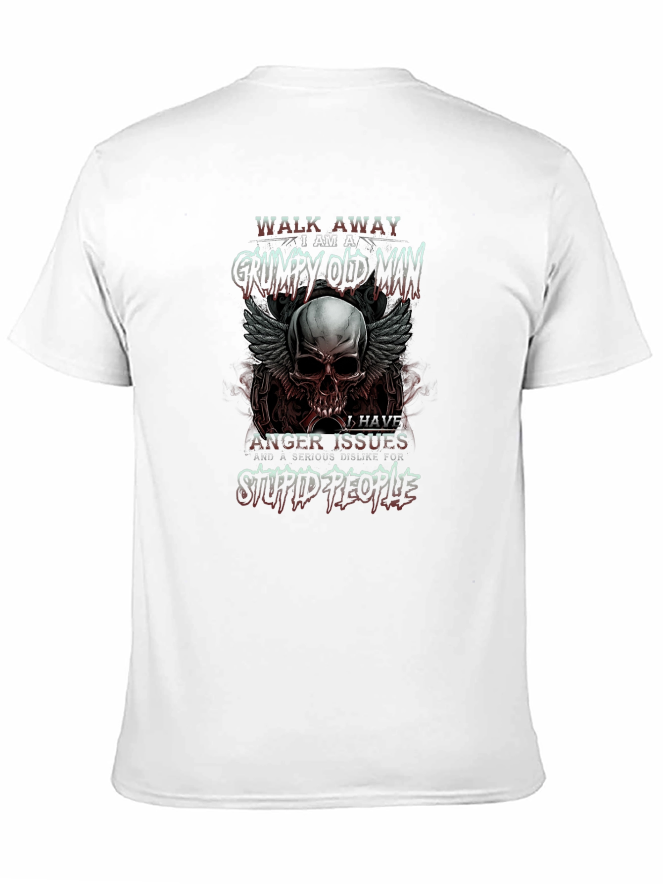 Grumpy Old Man Skull Graphic T-Shirt